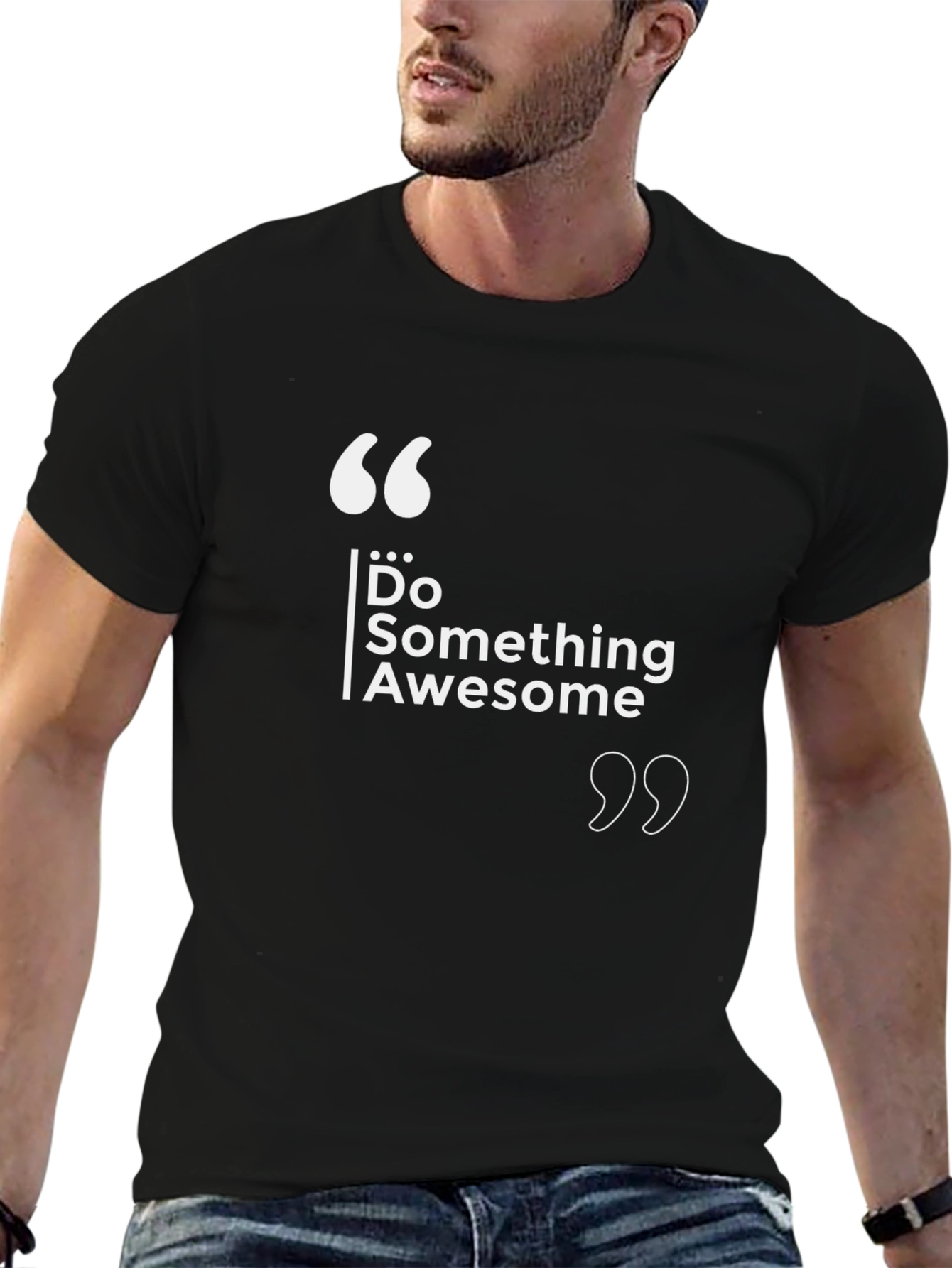 Do Something Awesome Graphic Black Tee