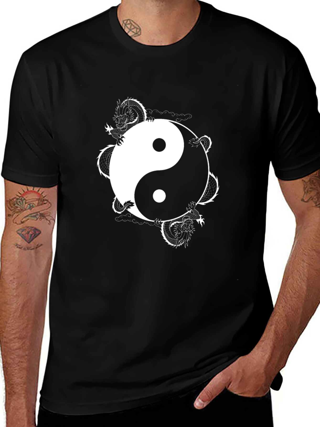 Yin Yang Dragon Graphic Tee - Balance and Style