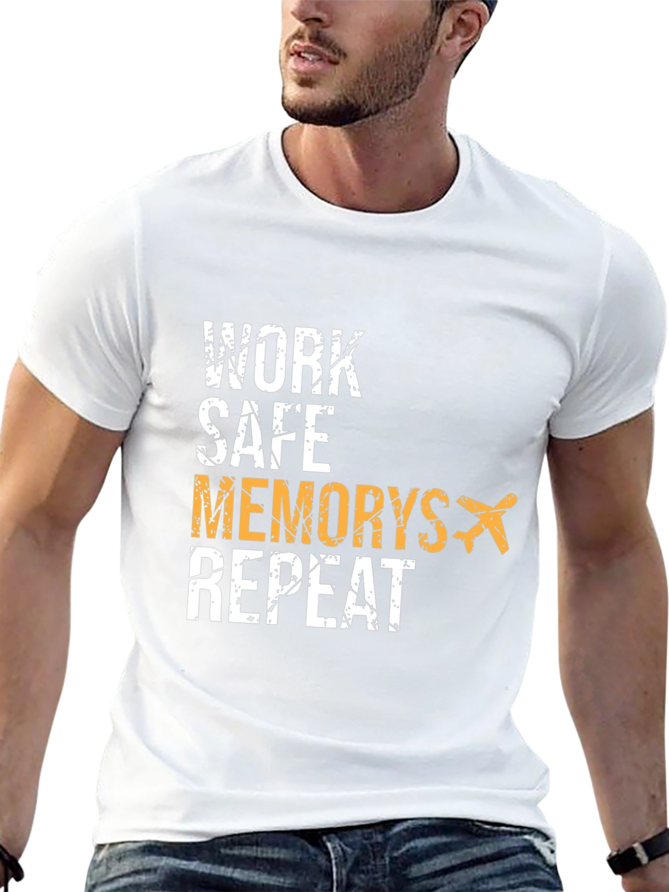 Work Safe Memories Repeat Black Graphic Tee