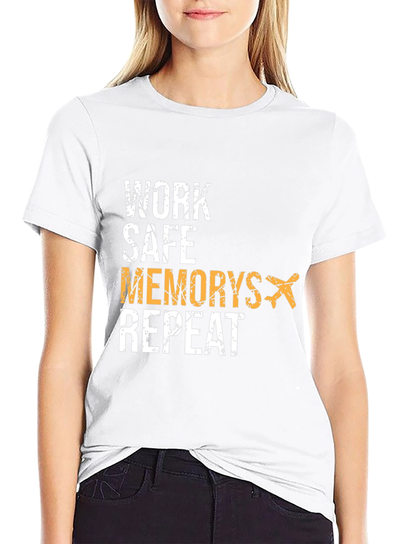 Work Safe Memories Repeat Black Graphic Tee