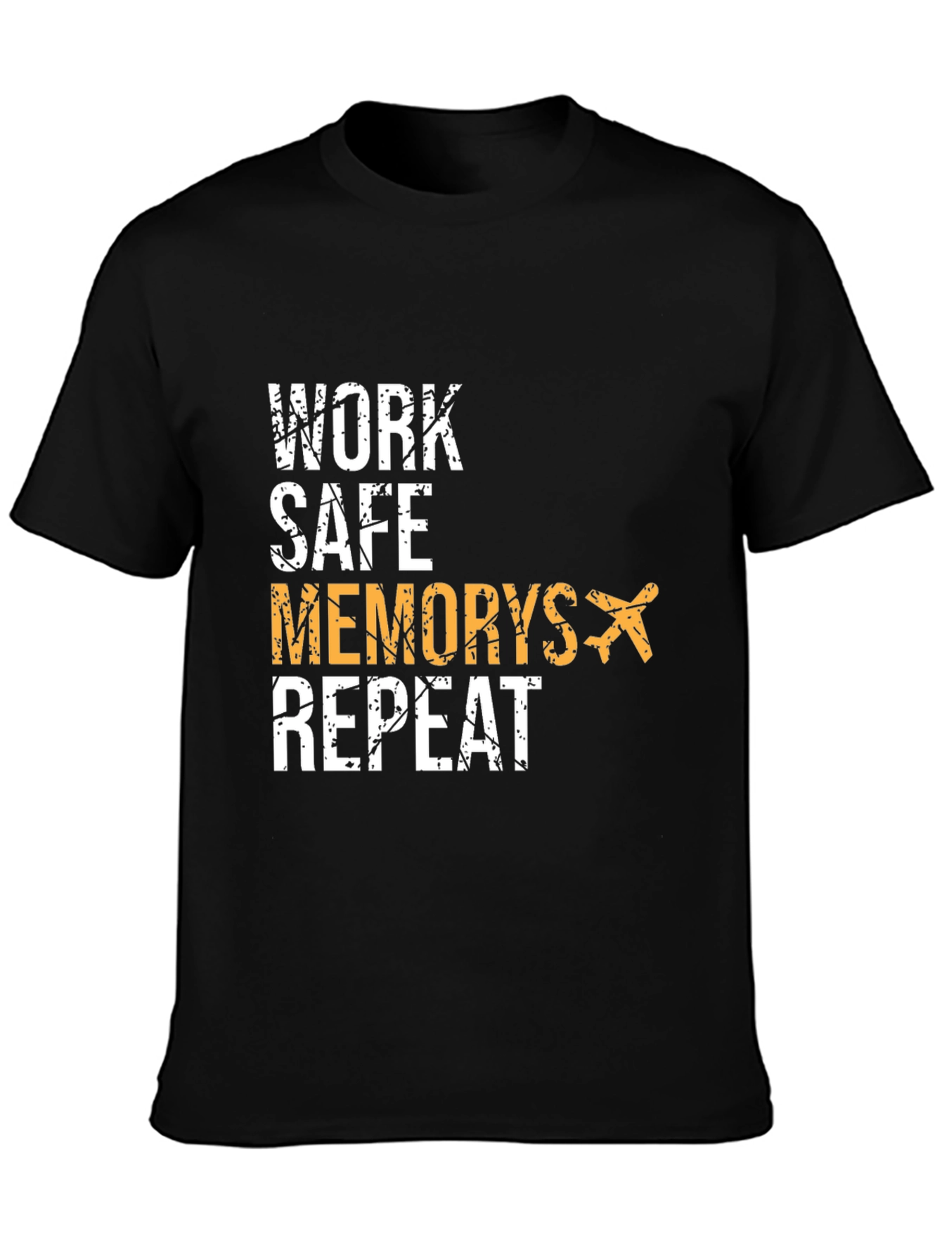 Work Safe Memories Repeat Black Graphic Tee
