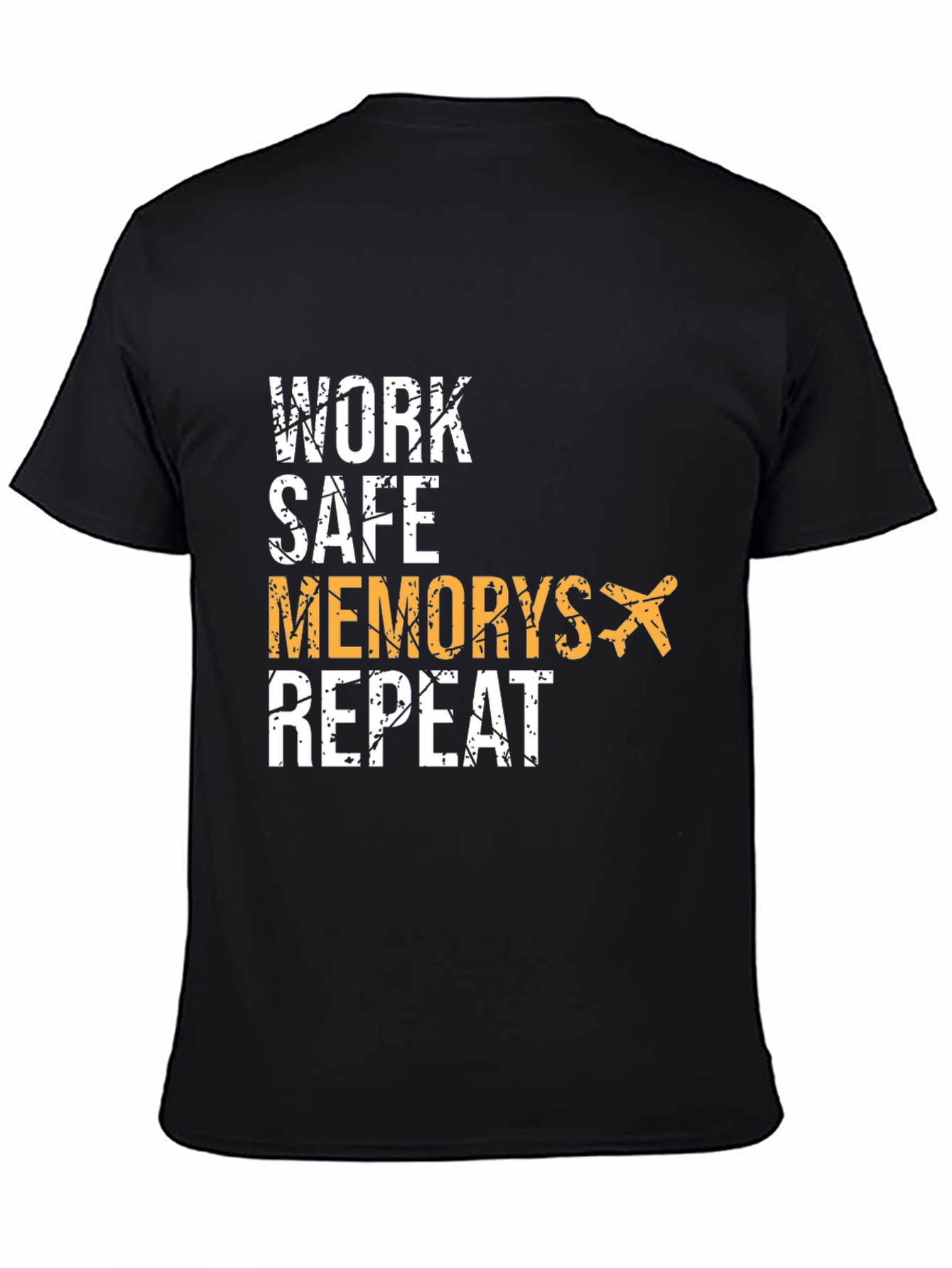 Work Safe Memories Repeat Black Graphic Tee