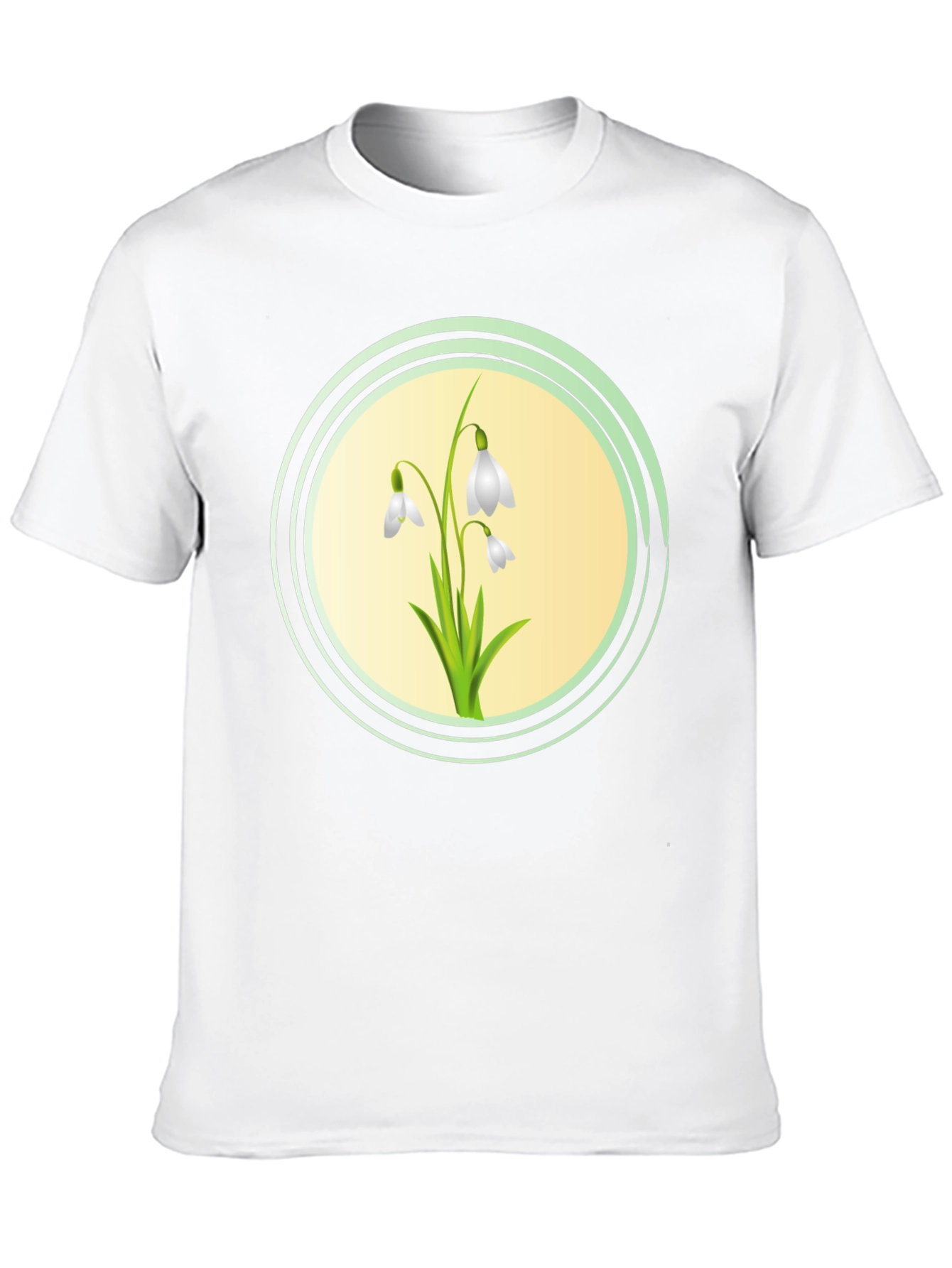 Snowdrop Flower Graphic Black T-Shirt