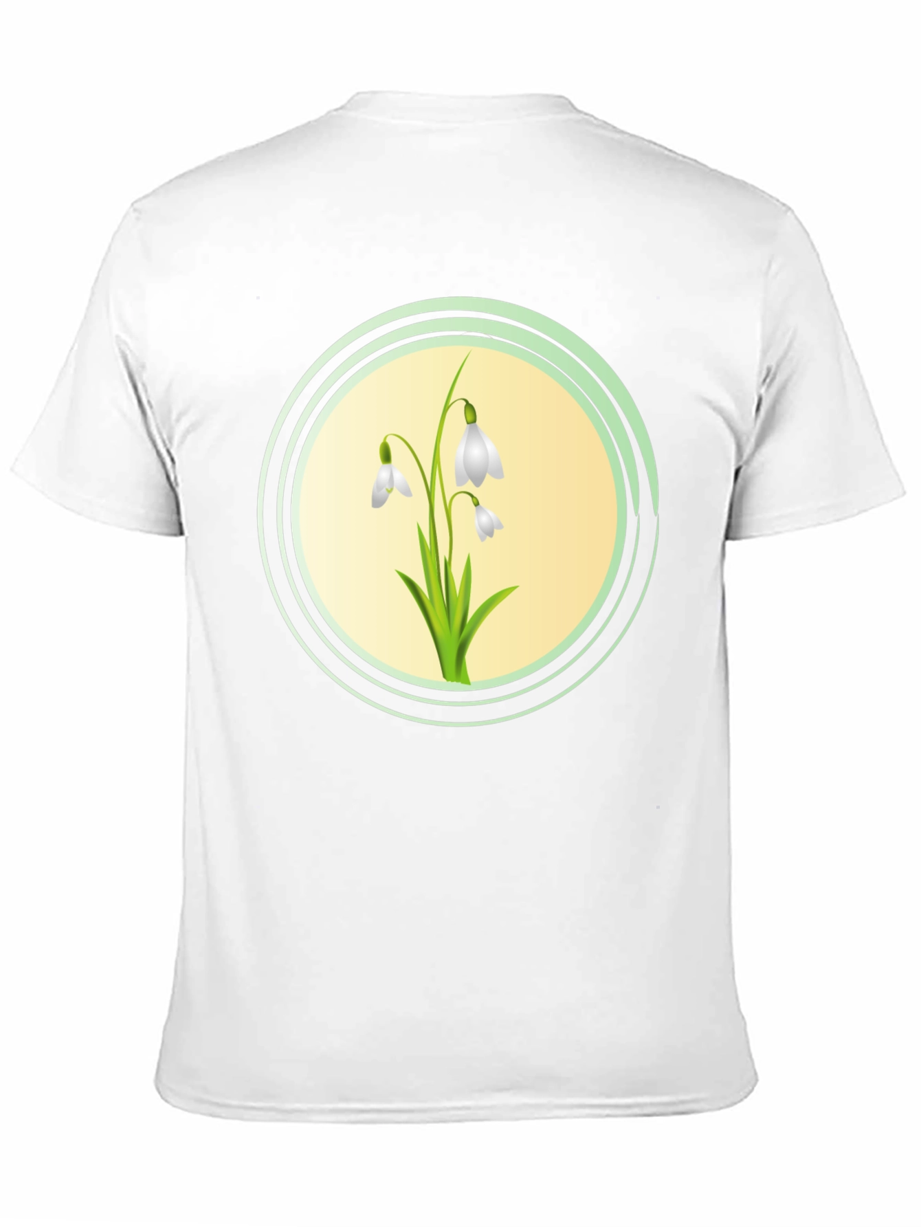 Snowdrop Flower Graphic Black T-Shirt
