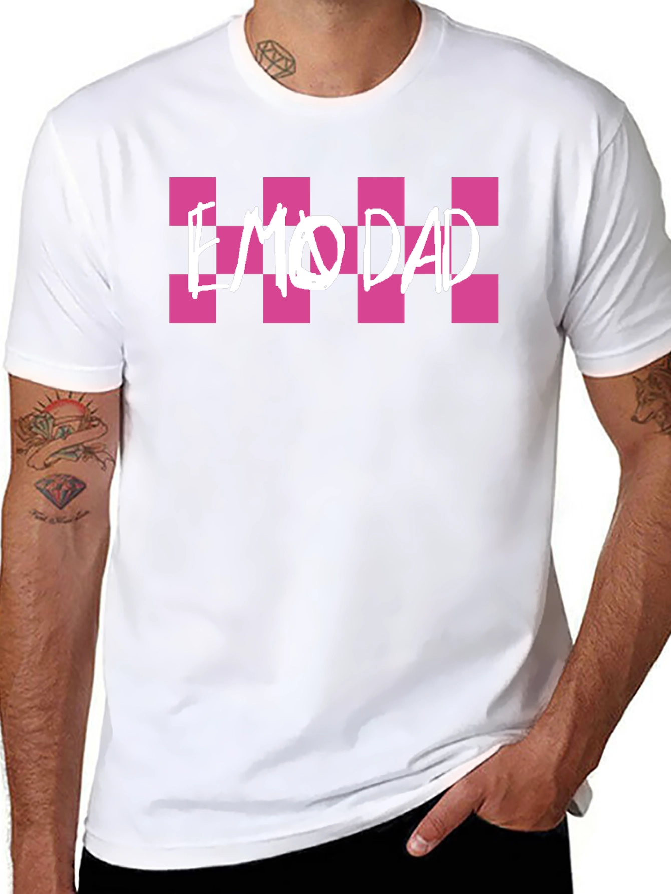 Emo Dad Graphic Tee - Black Novelty T-Shirt