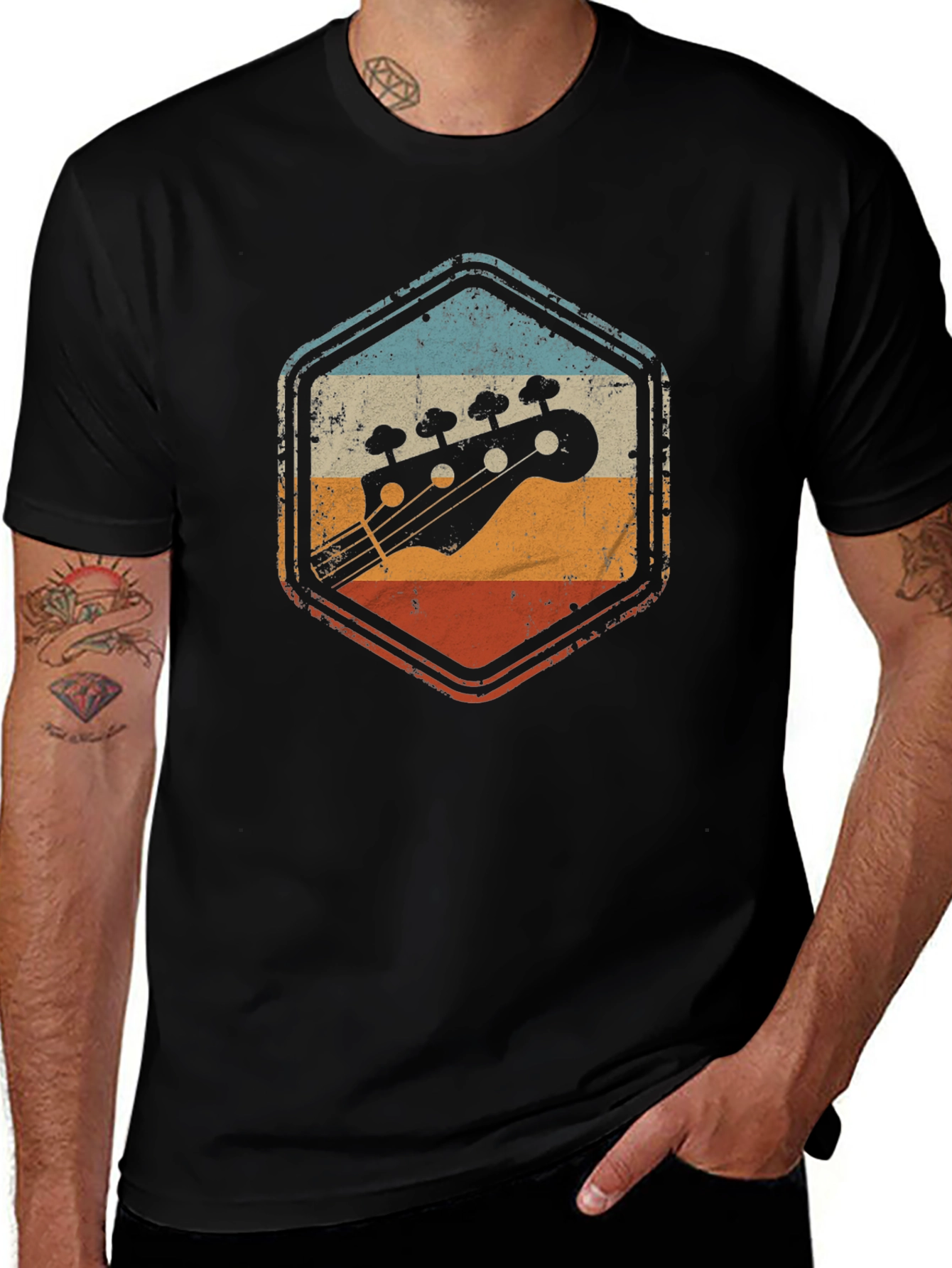 Retro Bass Guitar Graphic T-Shirt