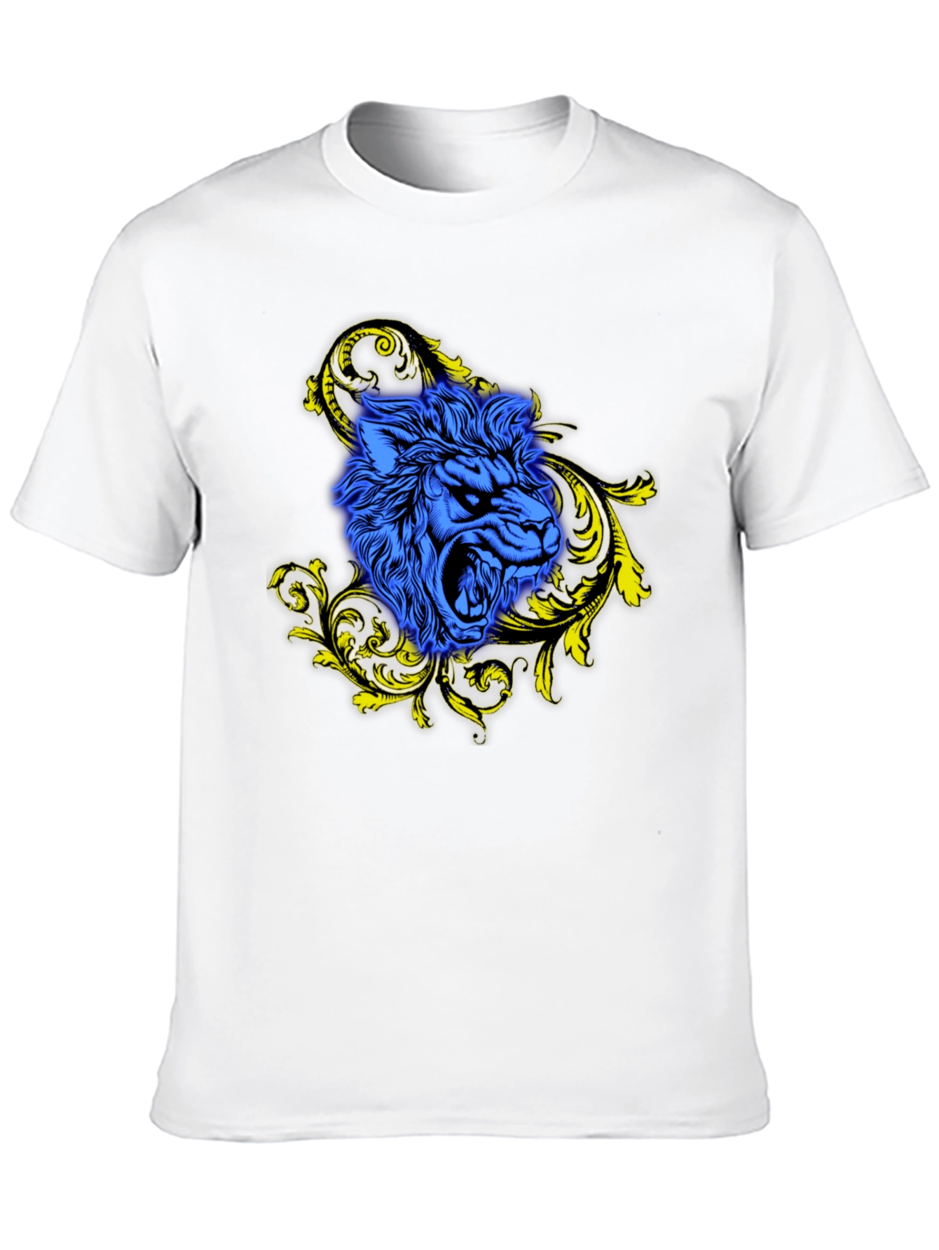 Blue Lion Graphic Black T-Shirt - Bold Style