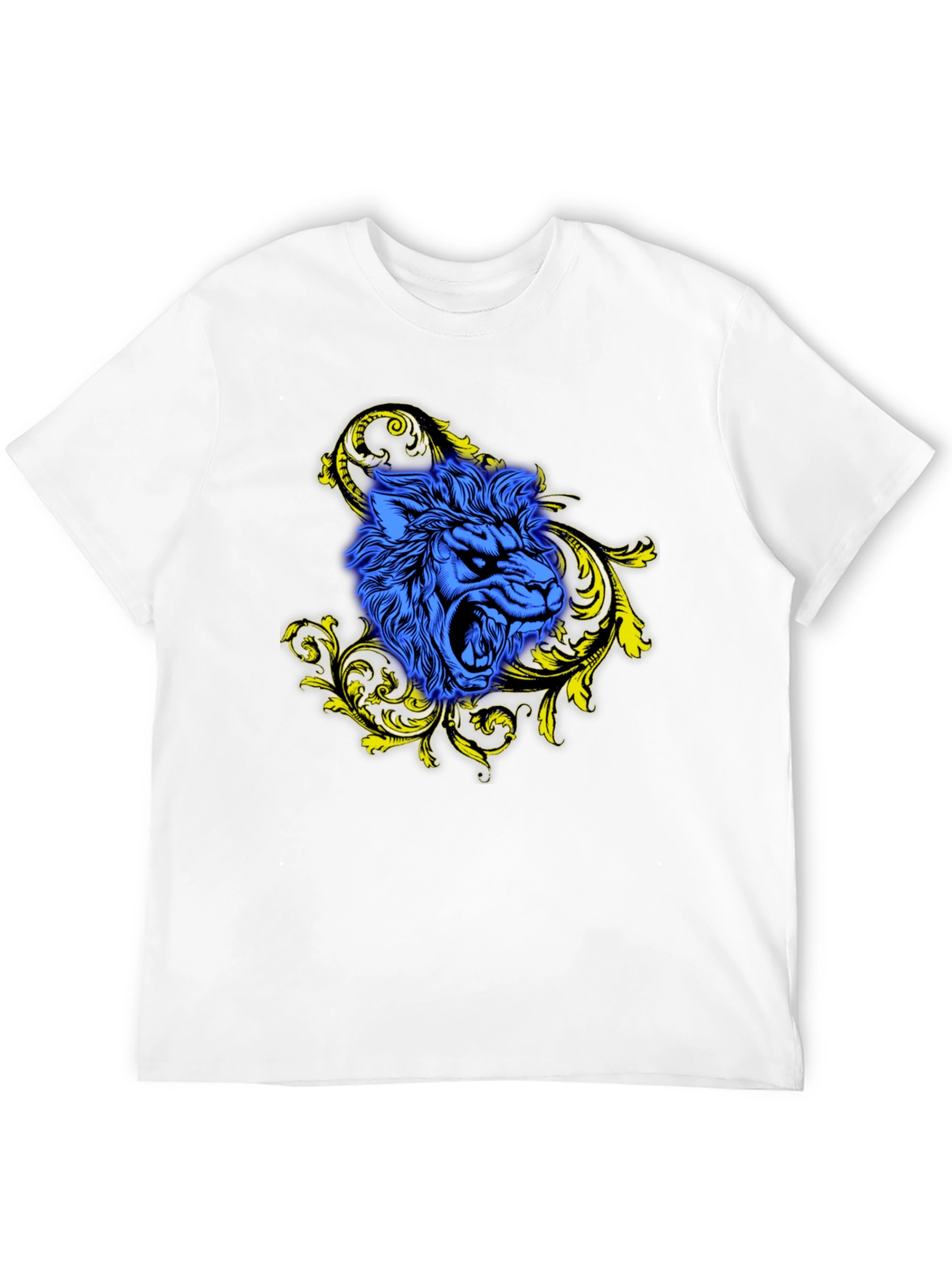 Blue Lion Graphic Black T-Shirt - Bold Style