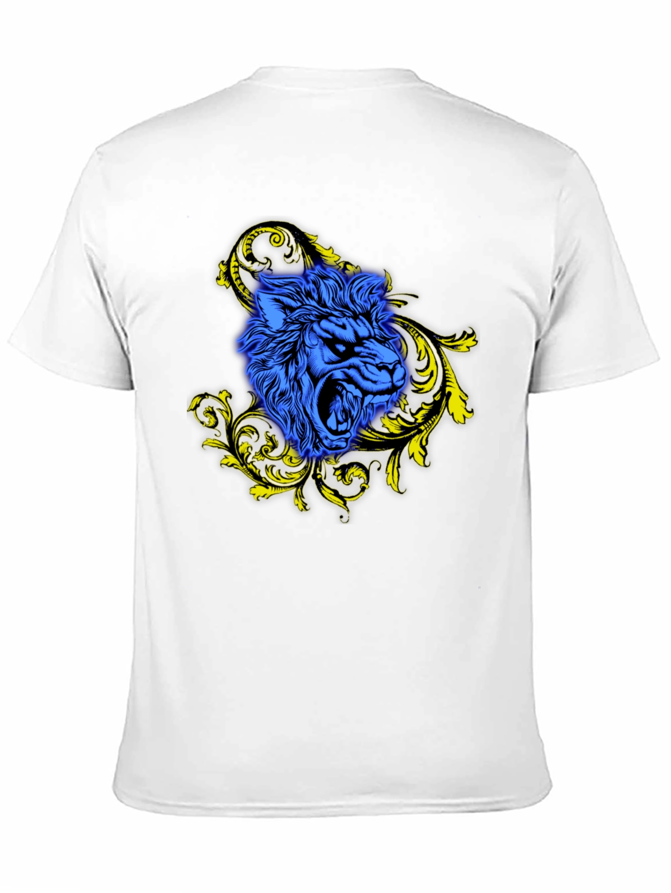 Blue Lion Graphic Black T-Shirt - Bold Style