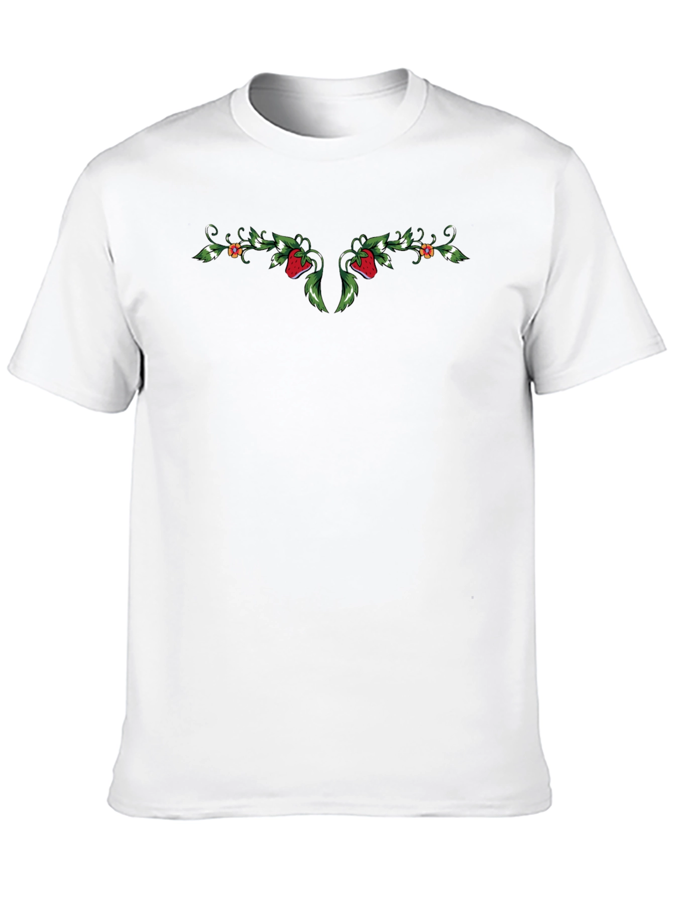 Strawberry Vines Black T-Shirt