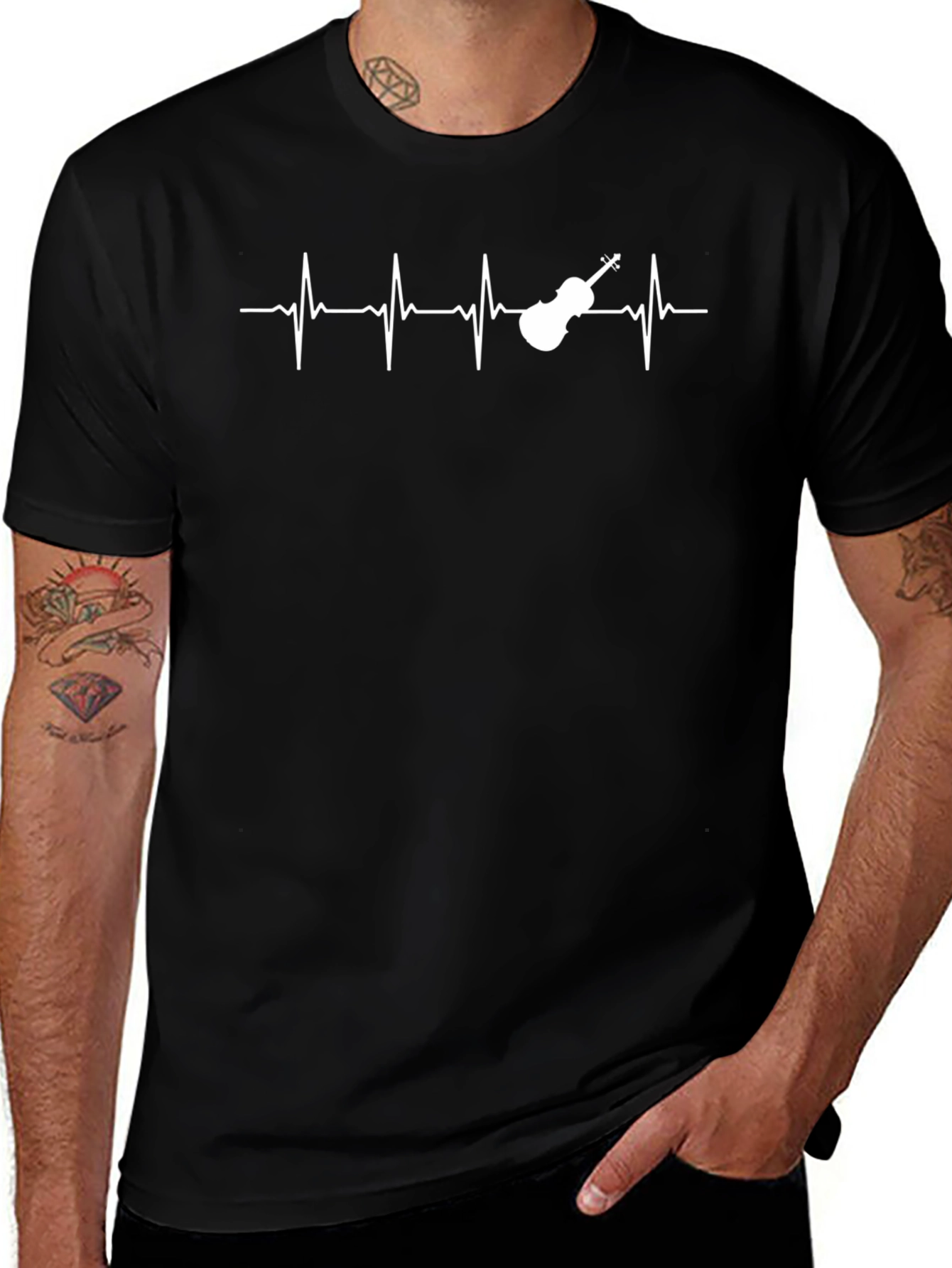 Violin Heartbeat Graphic Tee