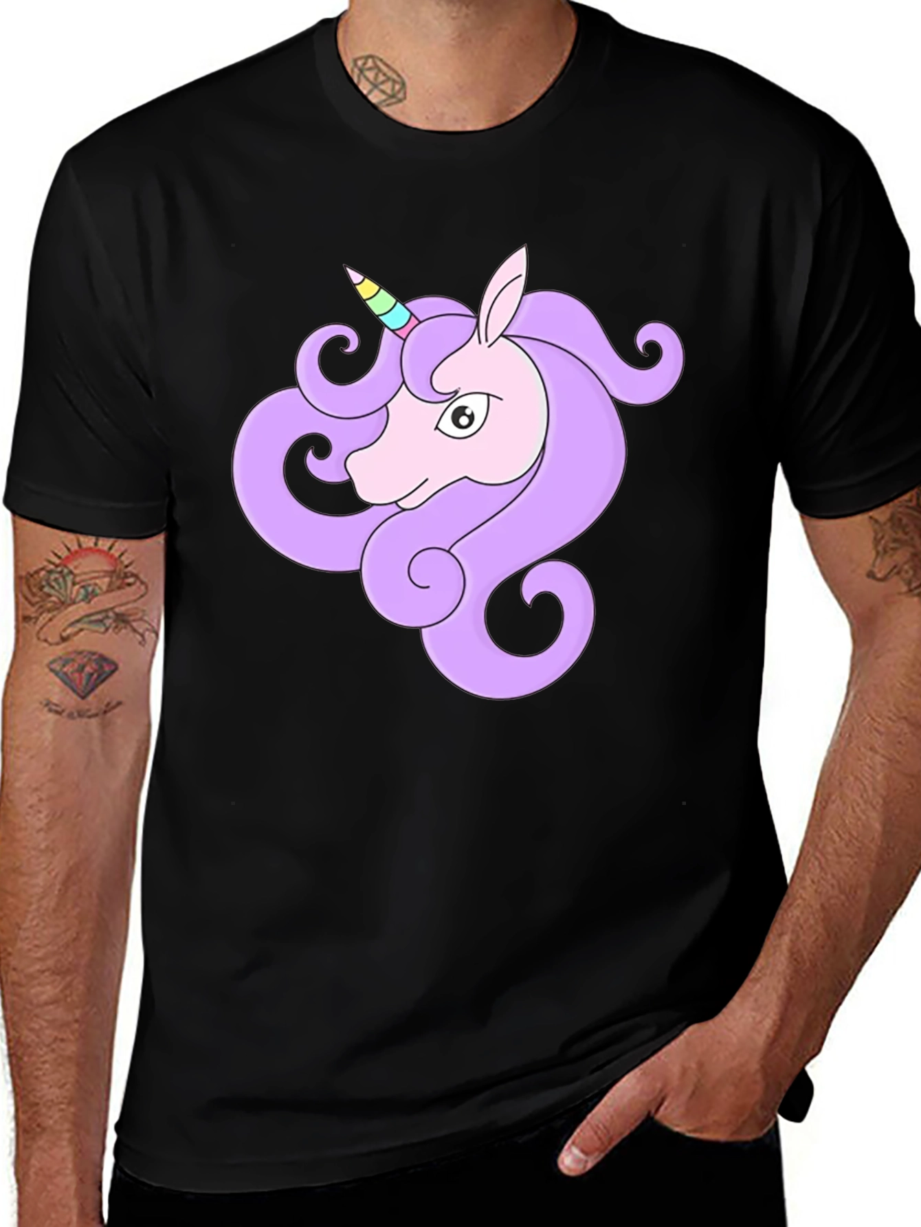 Unicorn Graphic Black T-Shirt