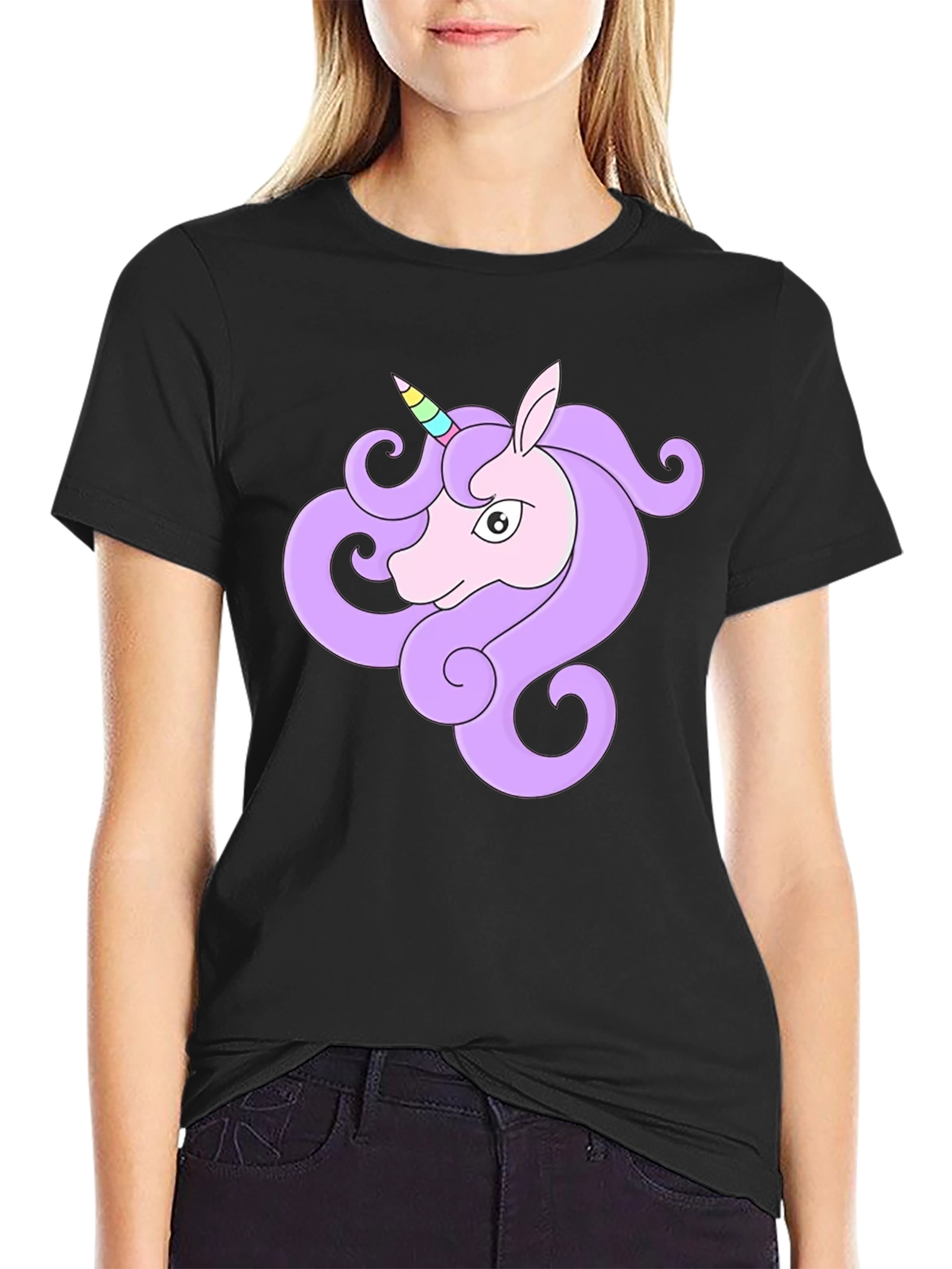 Unicorn Graphic Black T-Shirt