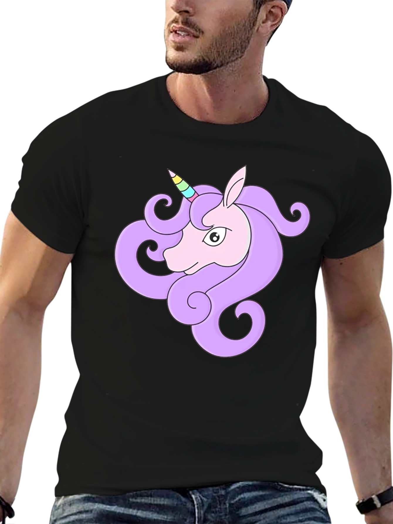 Unicorn Graphic Black T-Shirt