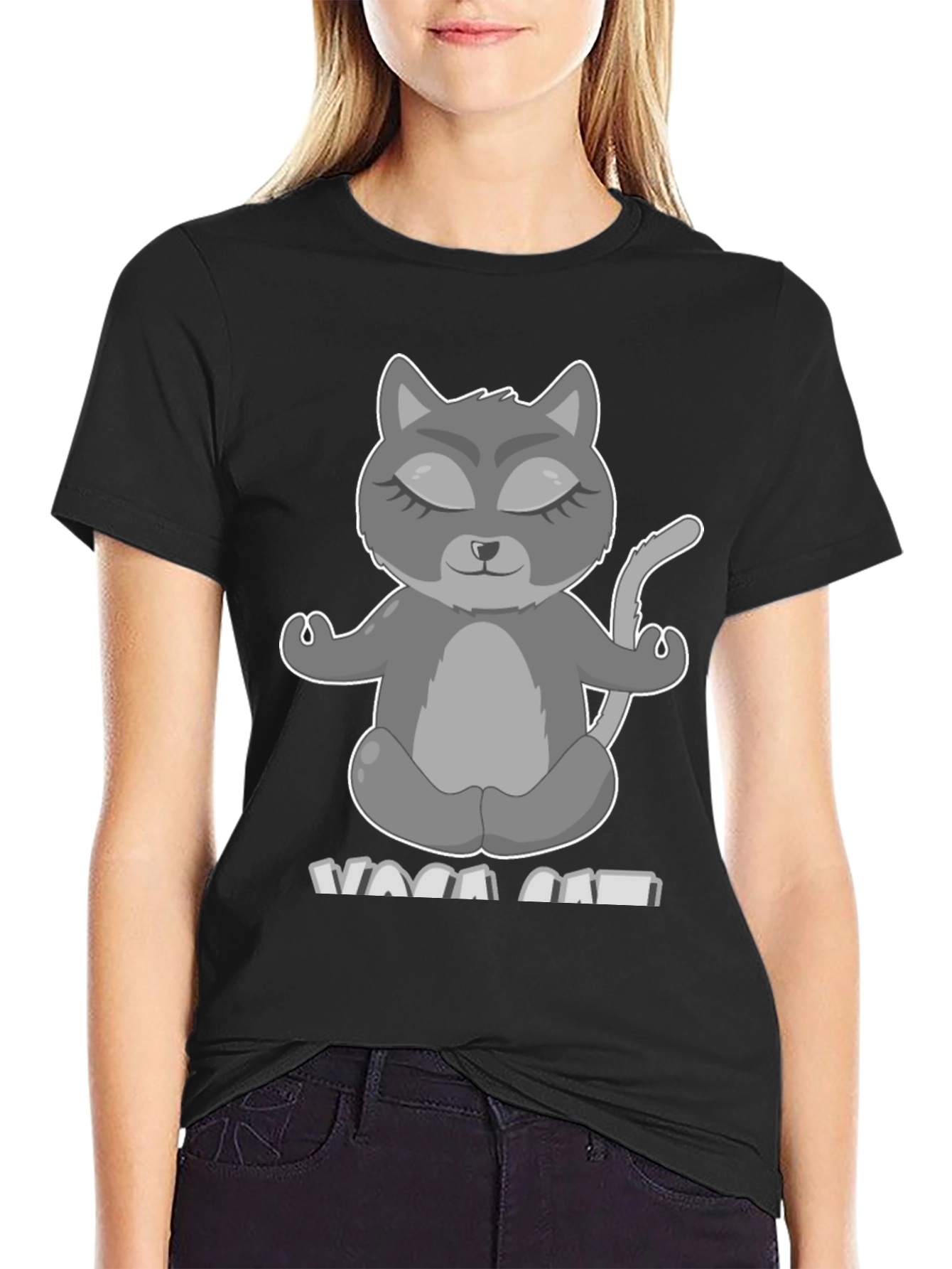 Yoga Cat T-Shirt - Meditating Kitten Tee