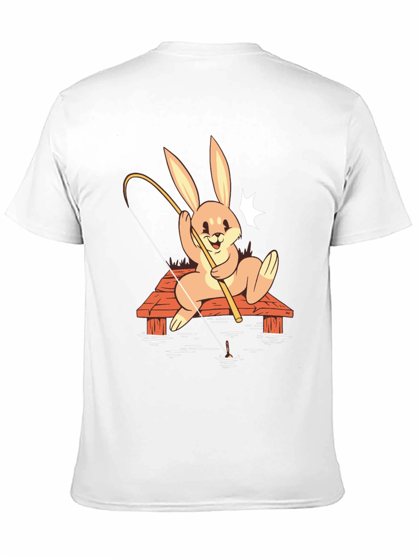 Bunny Fishing Graphic Tee - Black