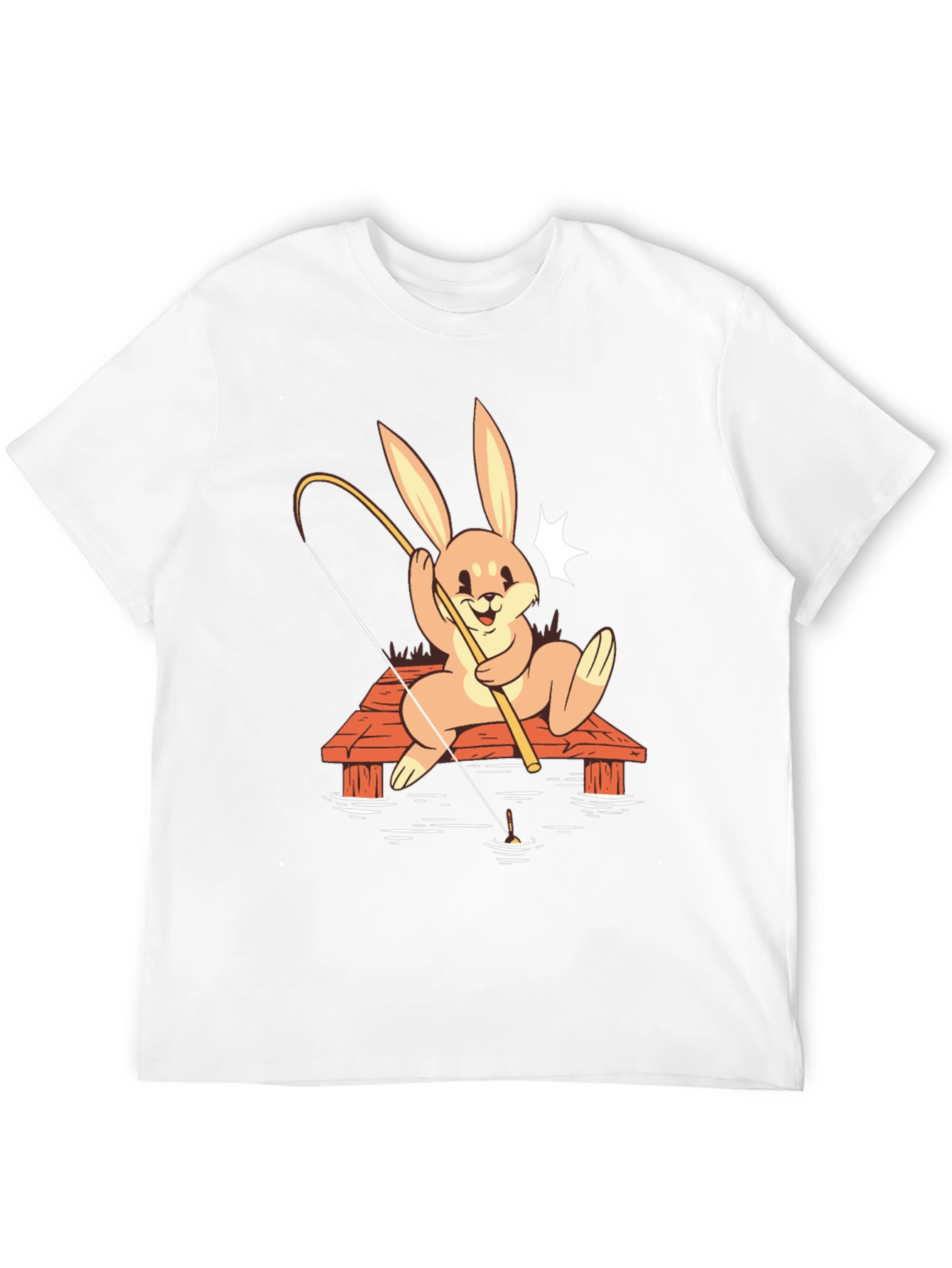 Bunny Fishing Graphic Tee - Black