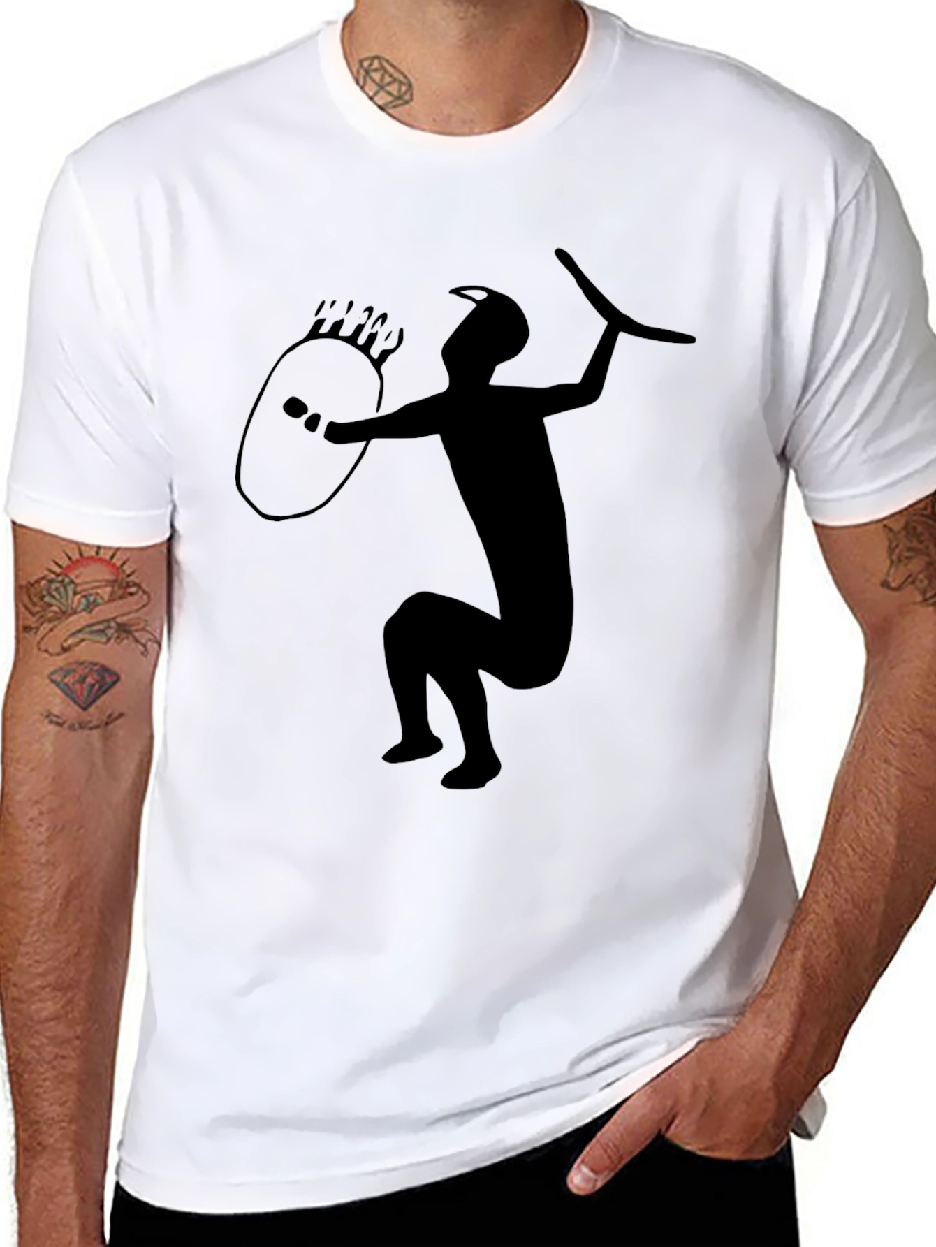 Tribal Warrior Graphic Tee - Mens Black T-Shirt