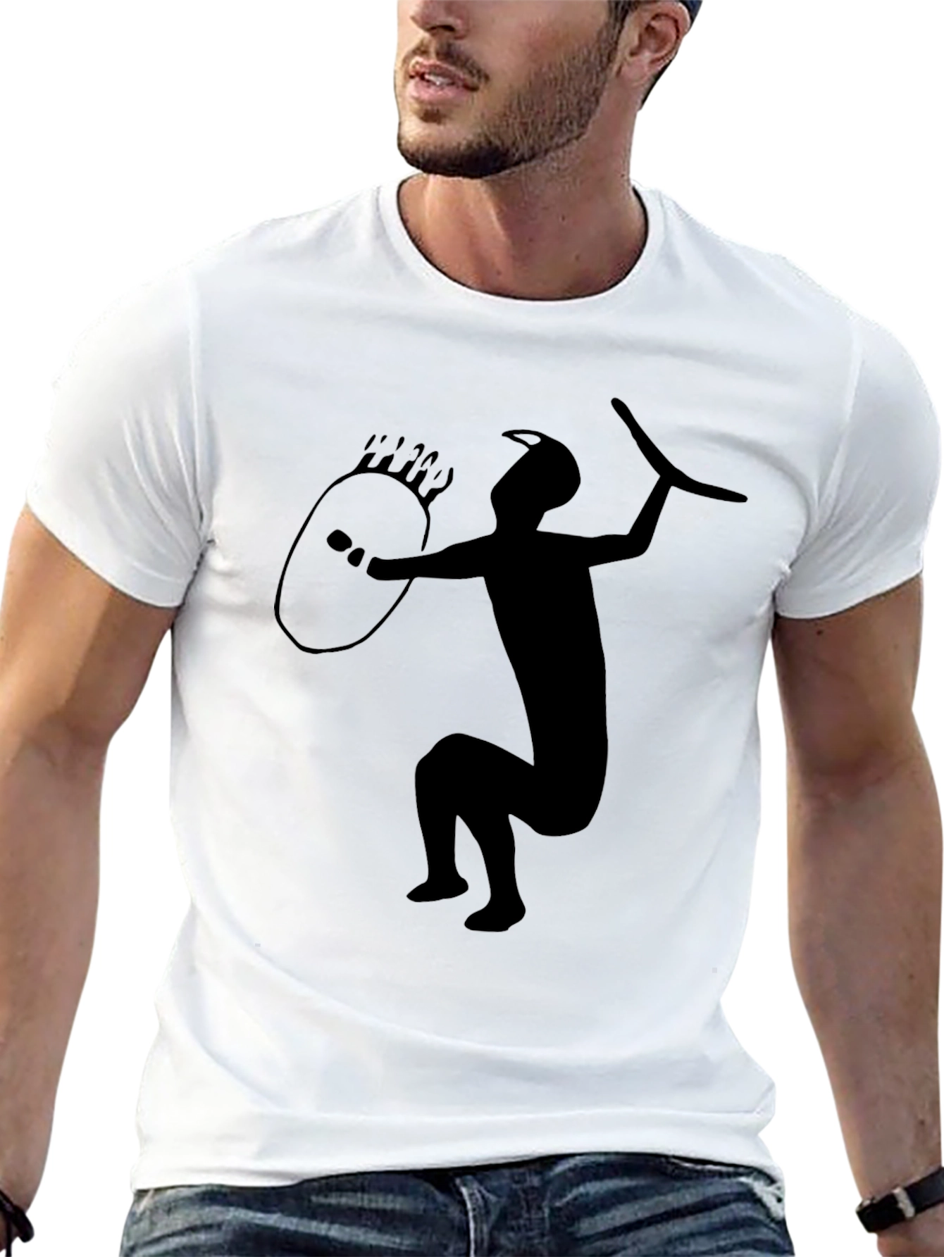 Tribal Warrior Graphic Tee - Mens Black T-Shirt