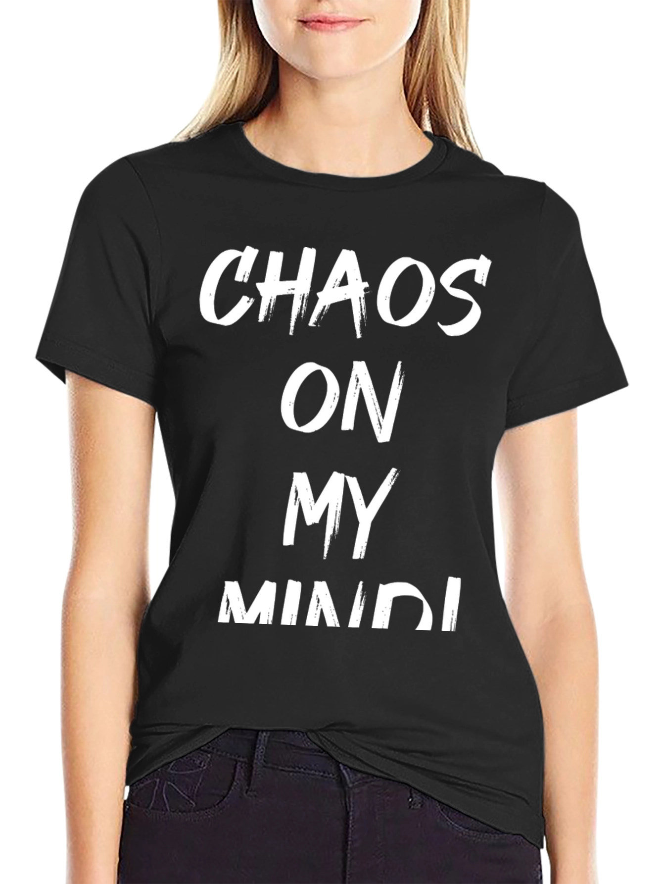 Chaos On My Mind Black Graphic Tee