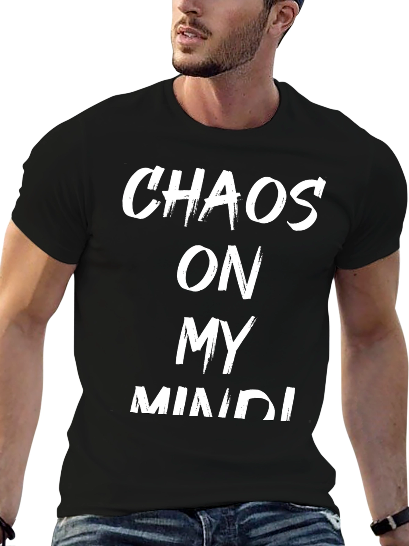 Chaos On My Mind Black Graphic Tee