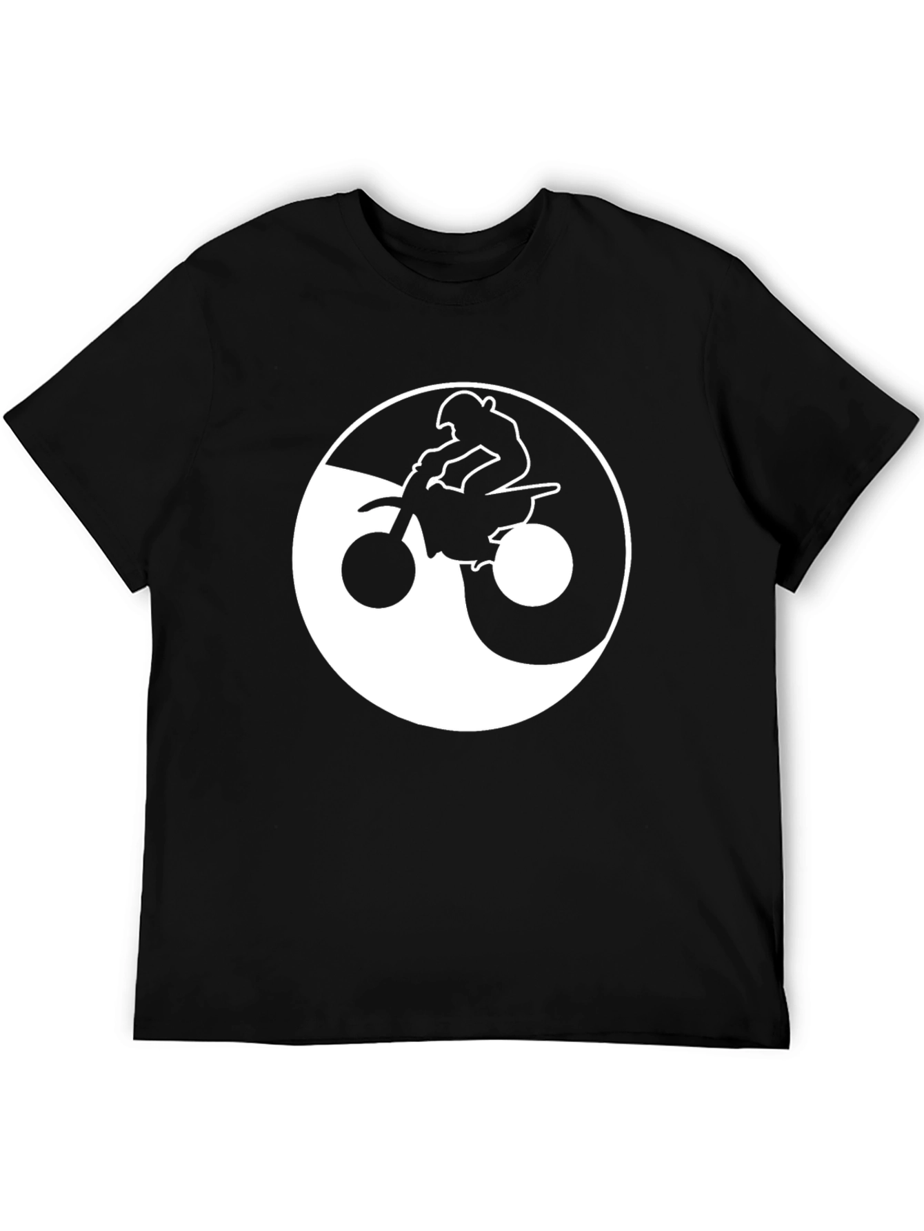 Yin Yang Dirt Bike Rider Graphic T-Shirt