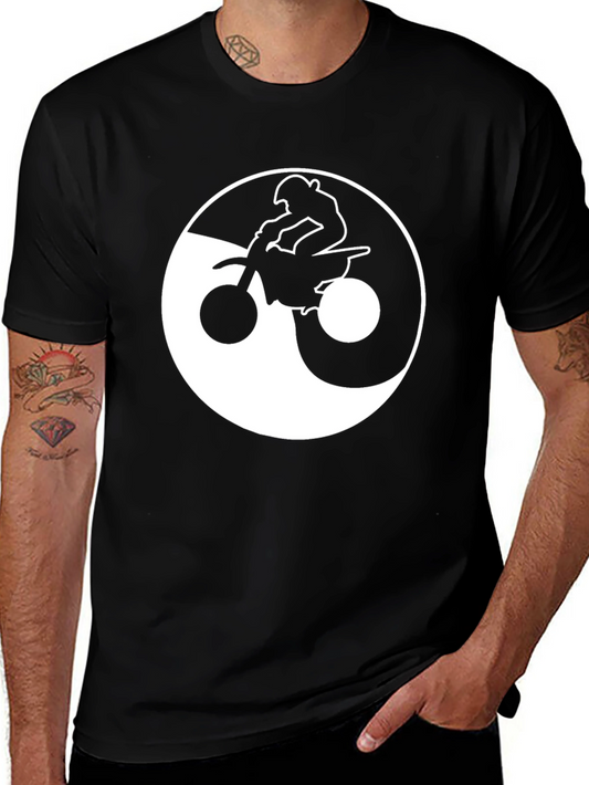 Yin Yang Dirt Bike Rider Graphic T-Shirt