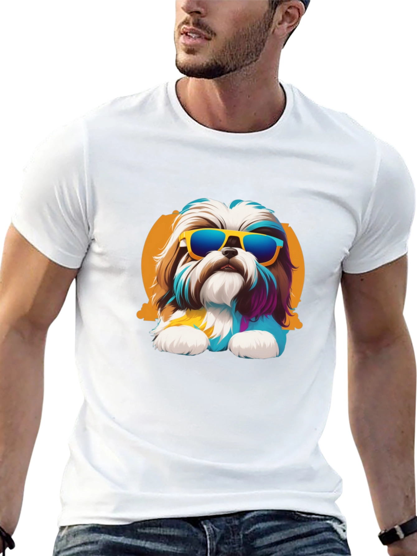 Cool Dog Graphic Tee - Black Cotton Shirt