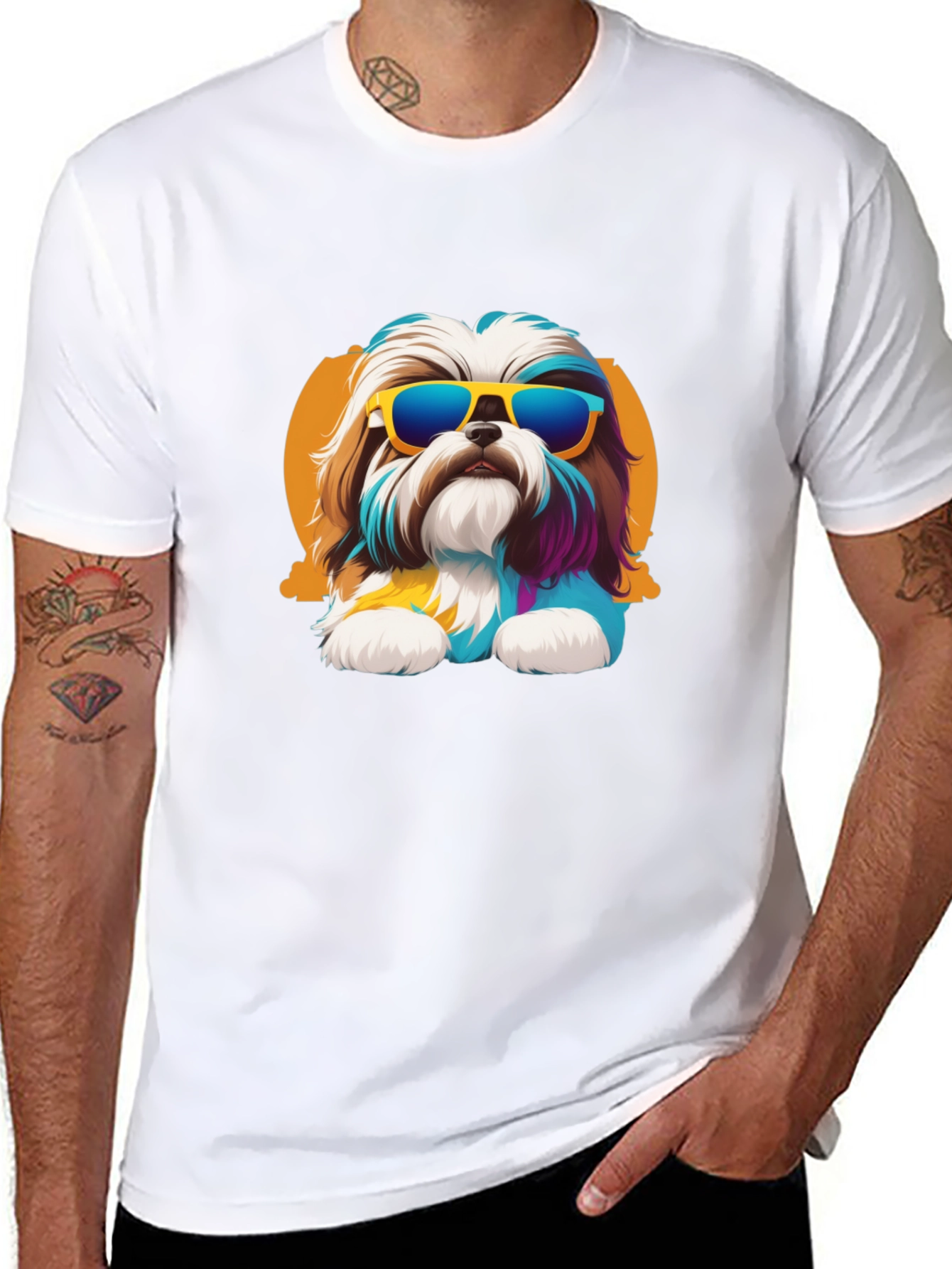 Cool Dog Graphic Tee - Black Cotton Shirt