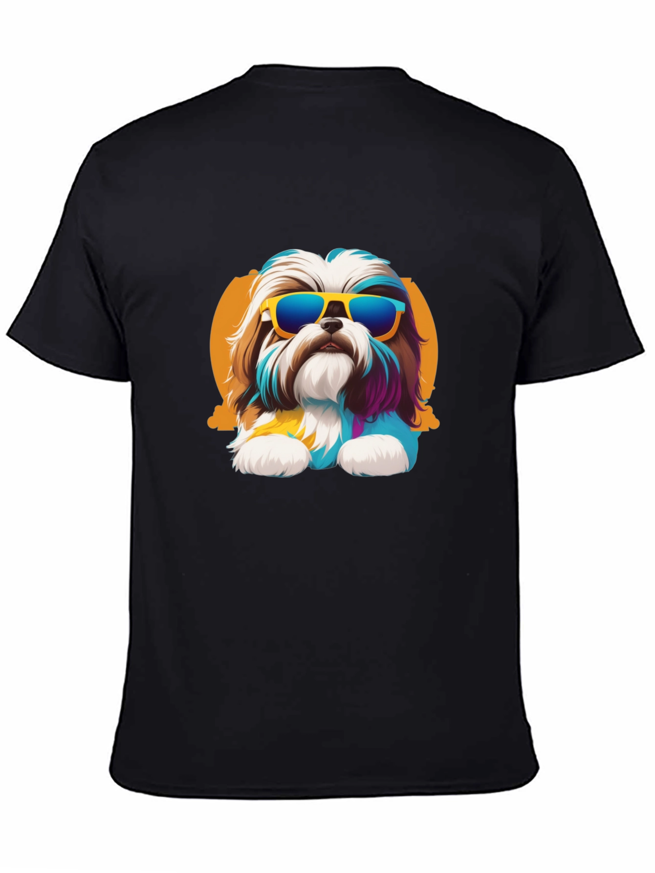 Cool Dog Graphic Tee - Black Cotton Shirt