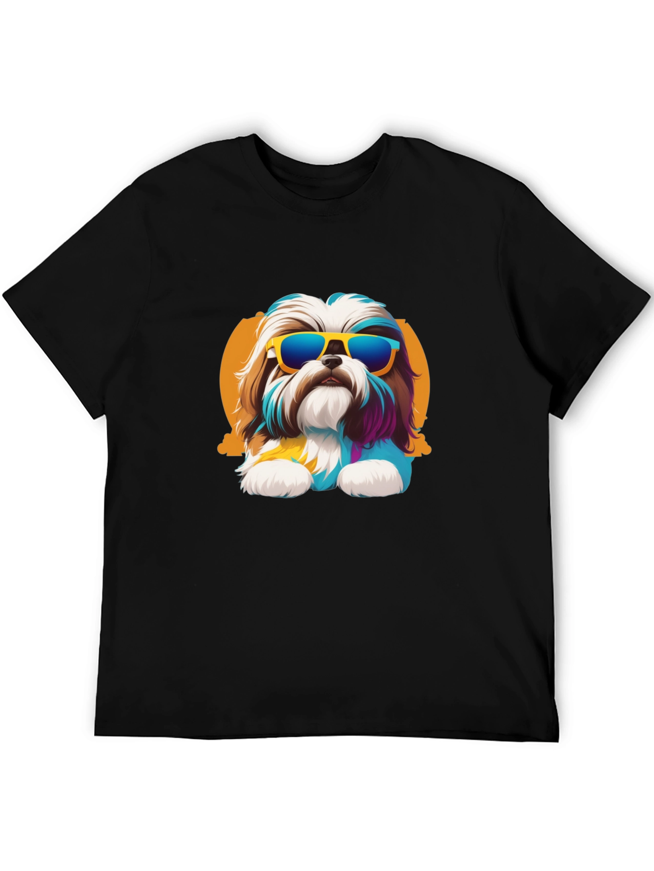 Cool Dog Graphic Tee - Black Cotton Shirt