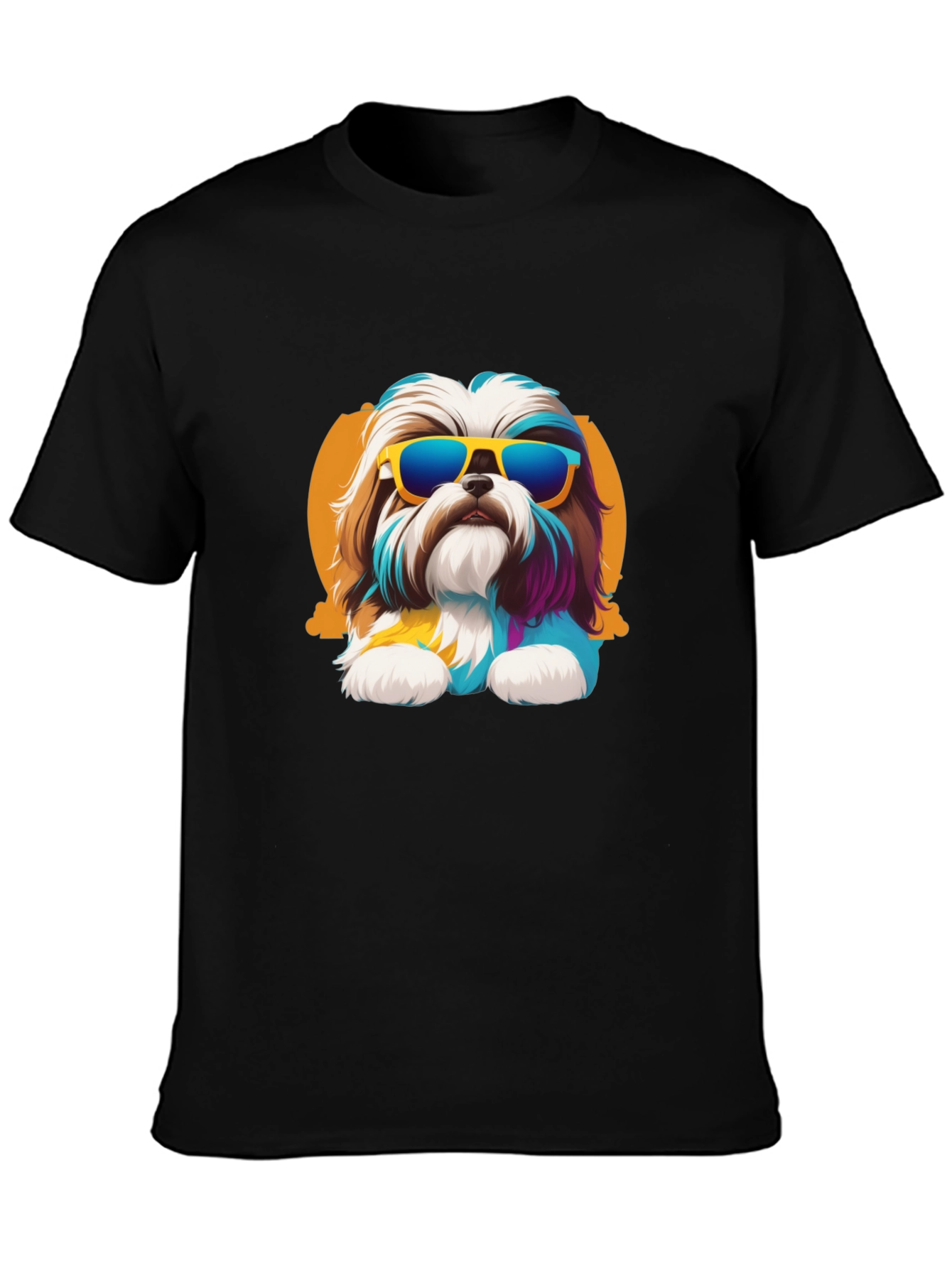 Cool Dog Graphic Tee - Black Cotton Shirt