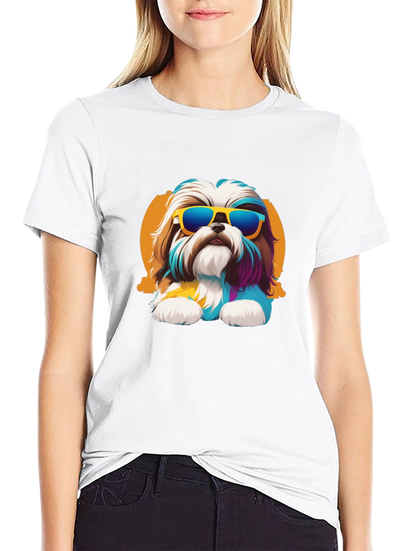 Cool Dog Graphic Tee - Black Cotton Shirt