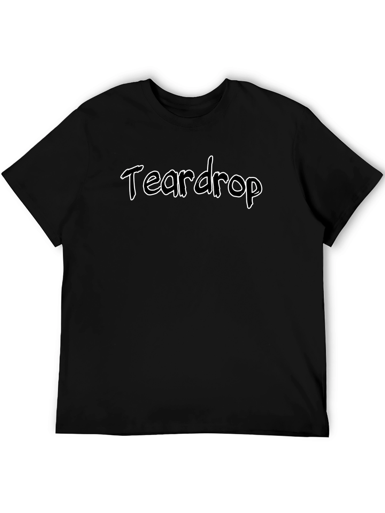 Teardrop Graphic Print Black T-Shirt