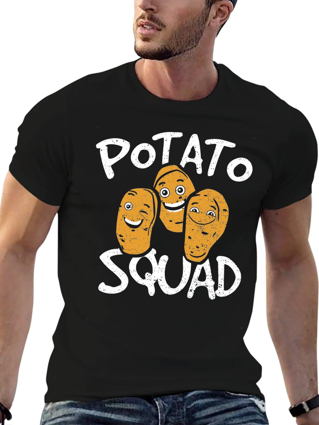 Potato Squad Graphic Print Crew Neck T-Shirt