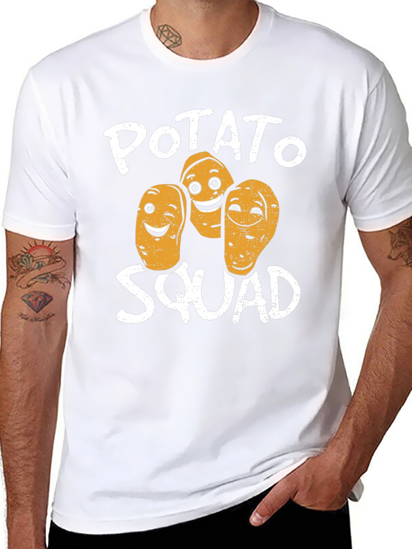 Potato Squad Graphic Print Crew Neck T-Shirt