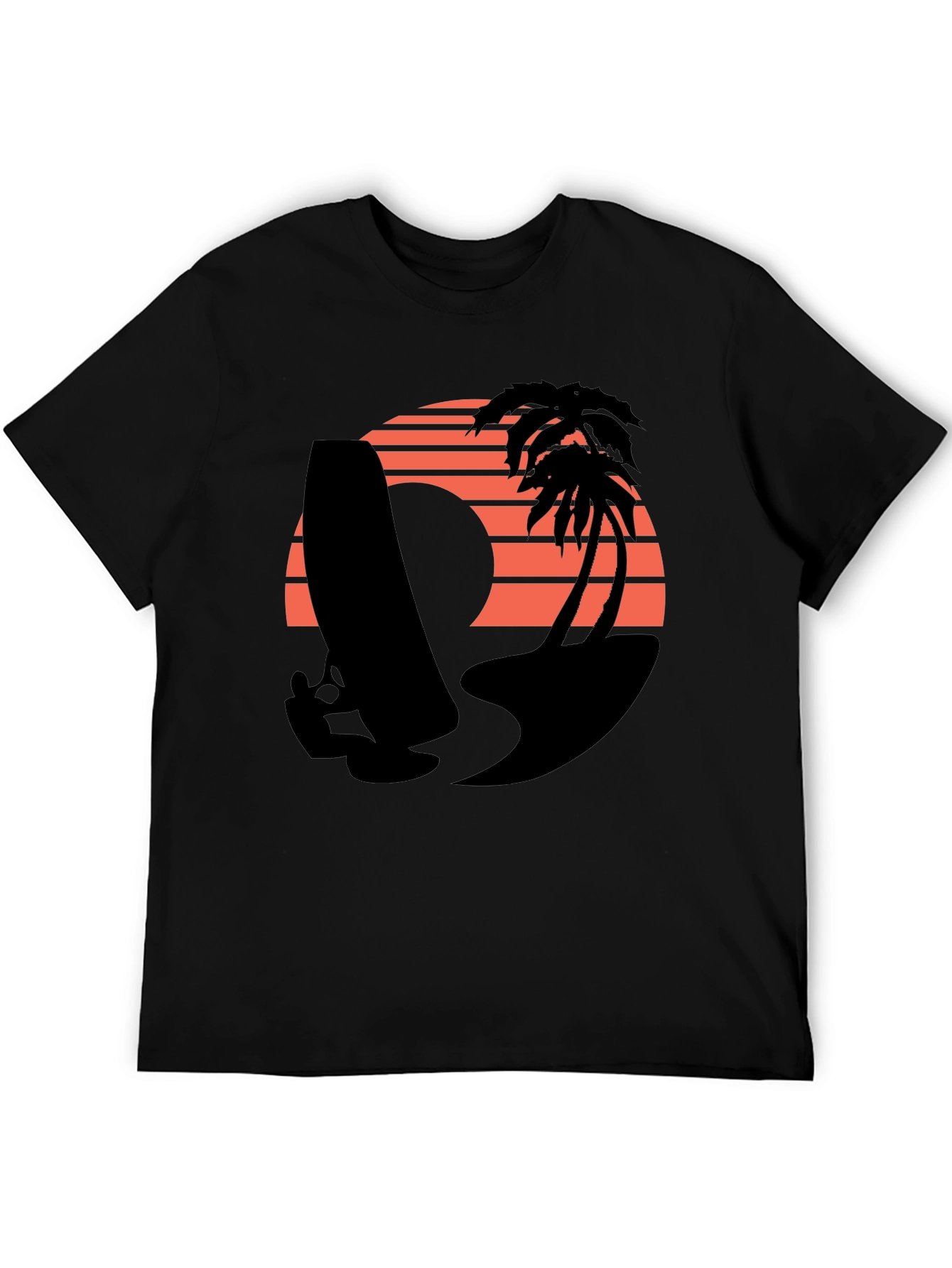 Retro Surf T-Shirt - Sunset Beach Design