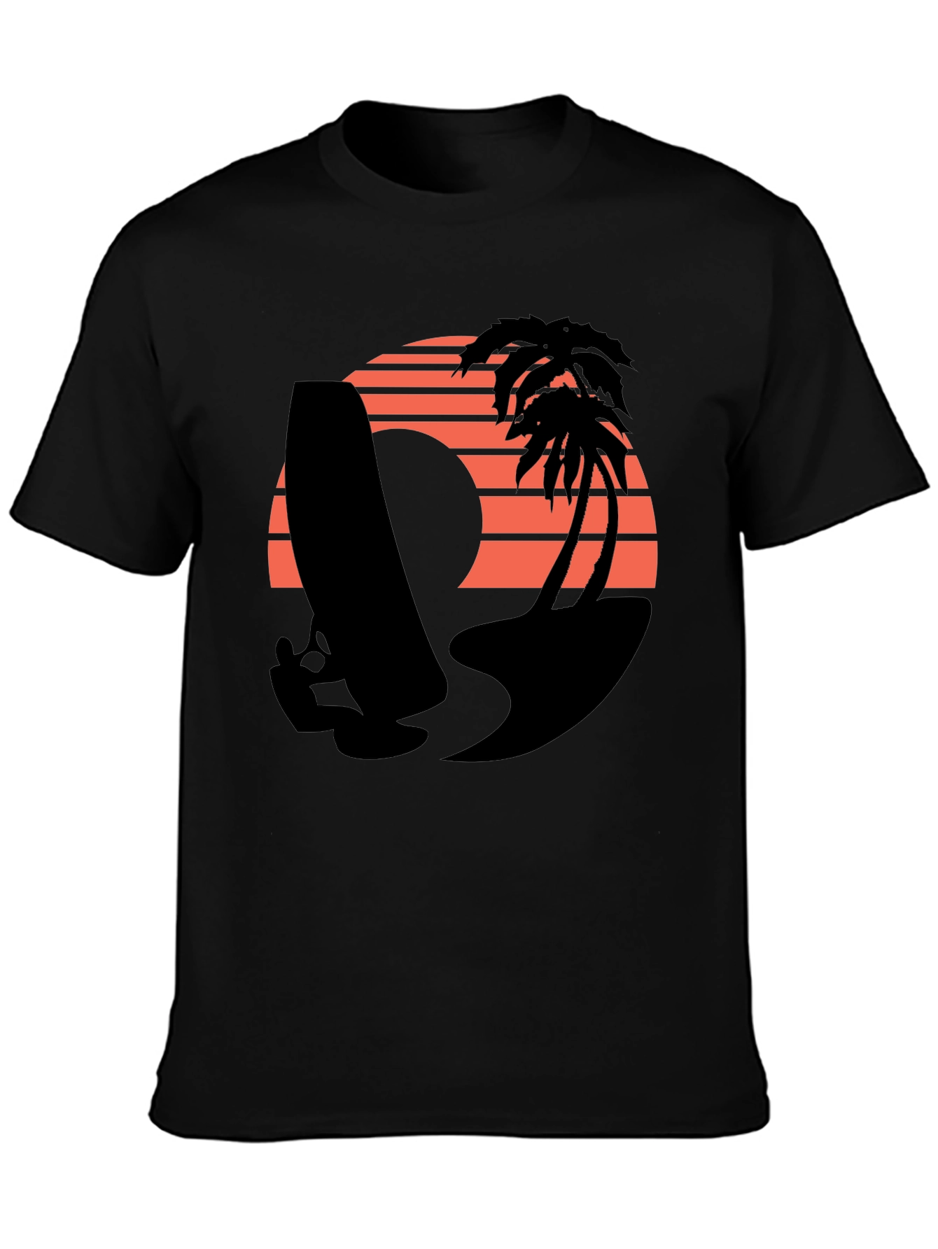 Retro Surf T-Shirt - Sunset Beach Design