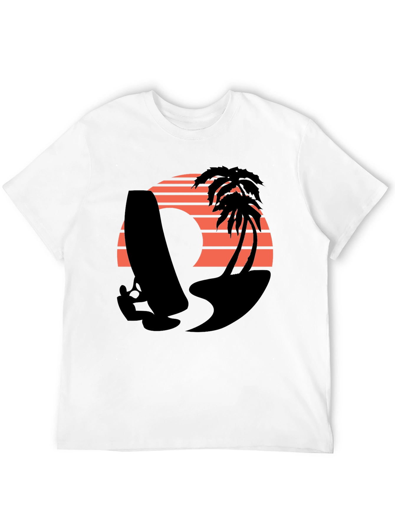 Retro Surf T-Shirt - Sunset Beach Design