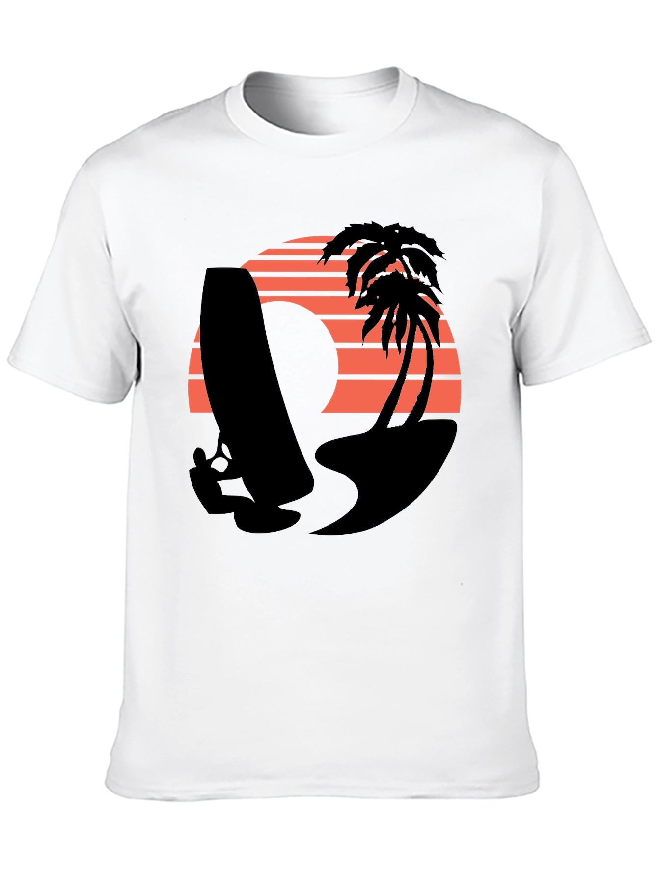 Retro Surf T-Shirt - Sunset Beach Design