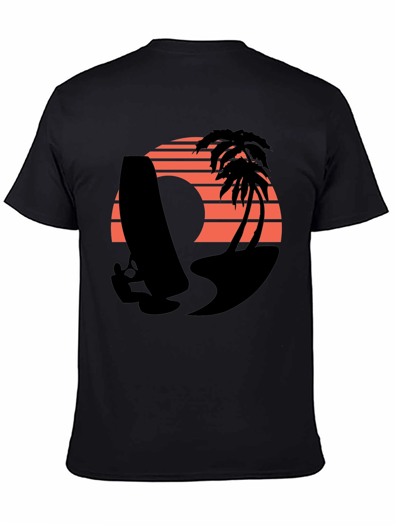 Retro Surf T-Shirt - Sunset Beach Design