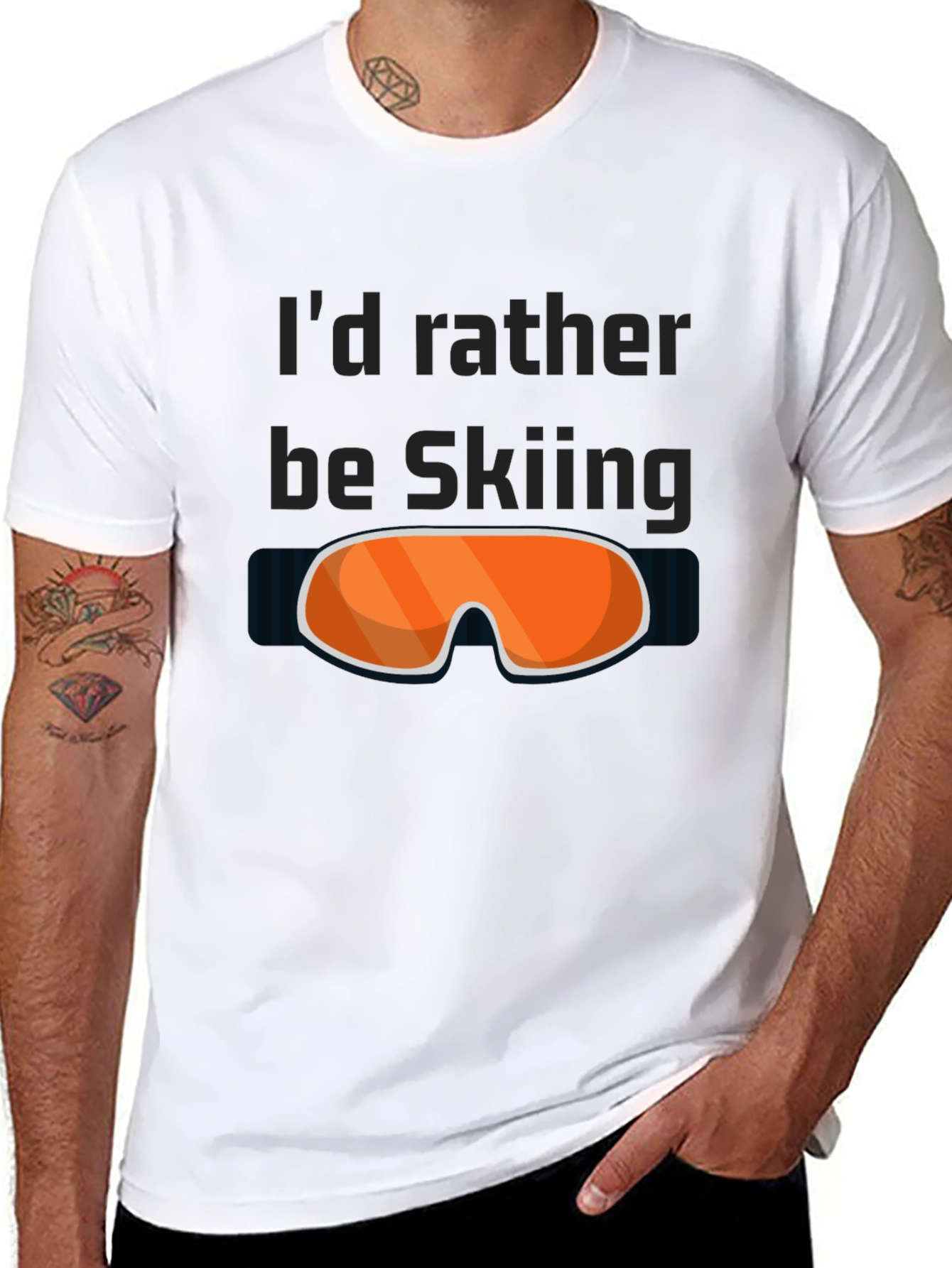 Skiing T-Shirt - Id Rather Be Skiing