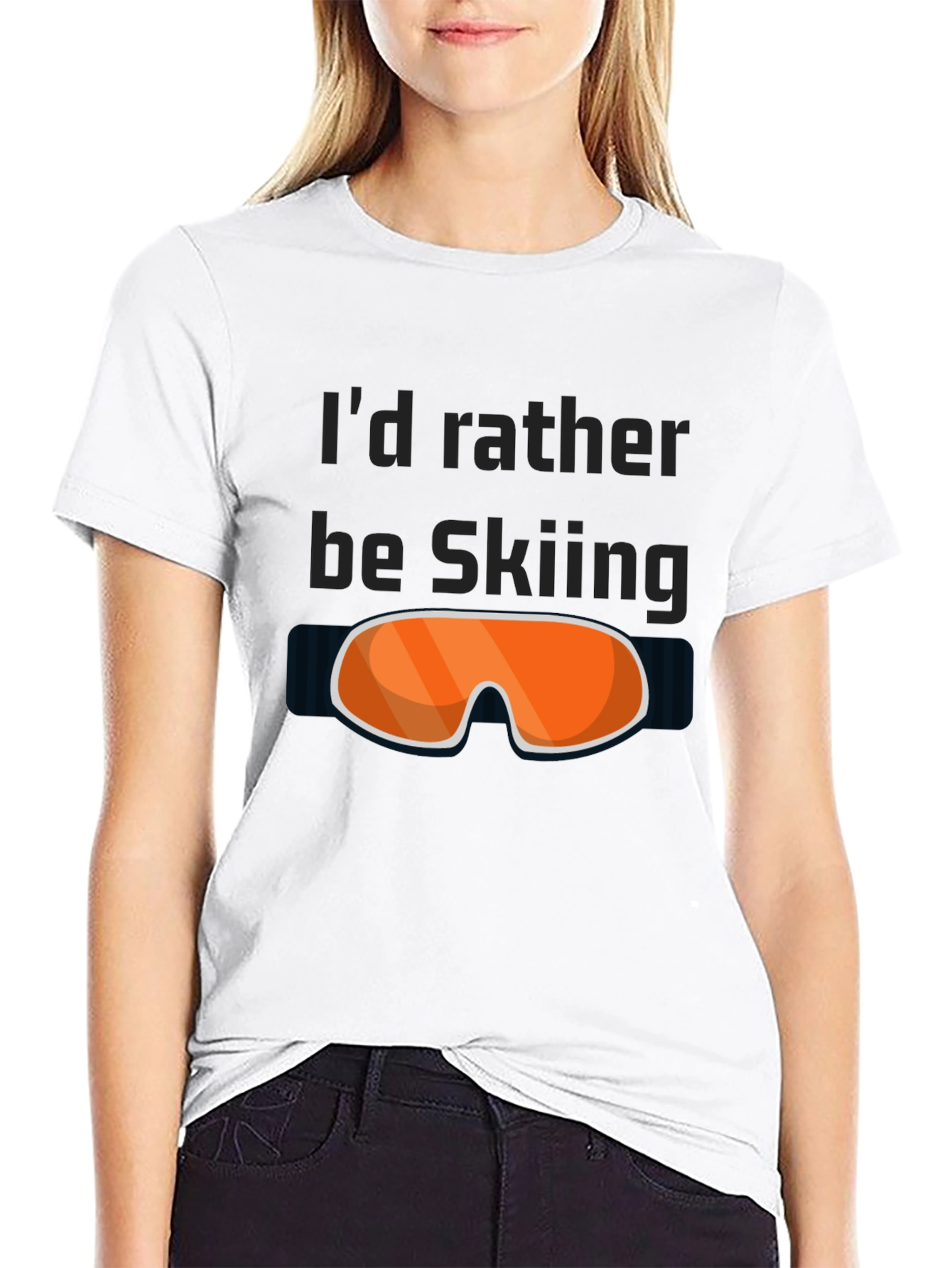Skiing T-Shirt - Id Rather Be Skiing