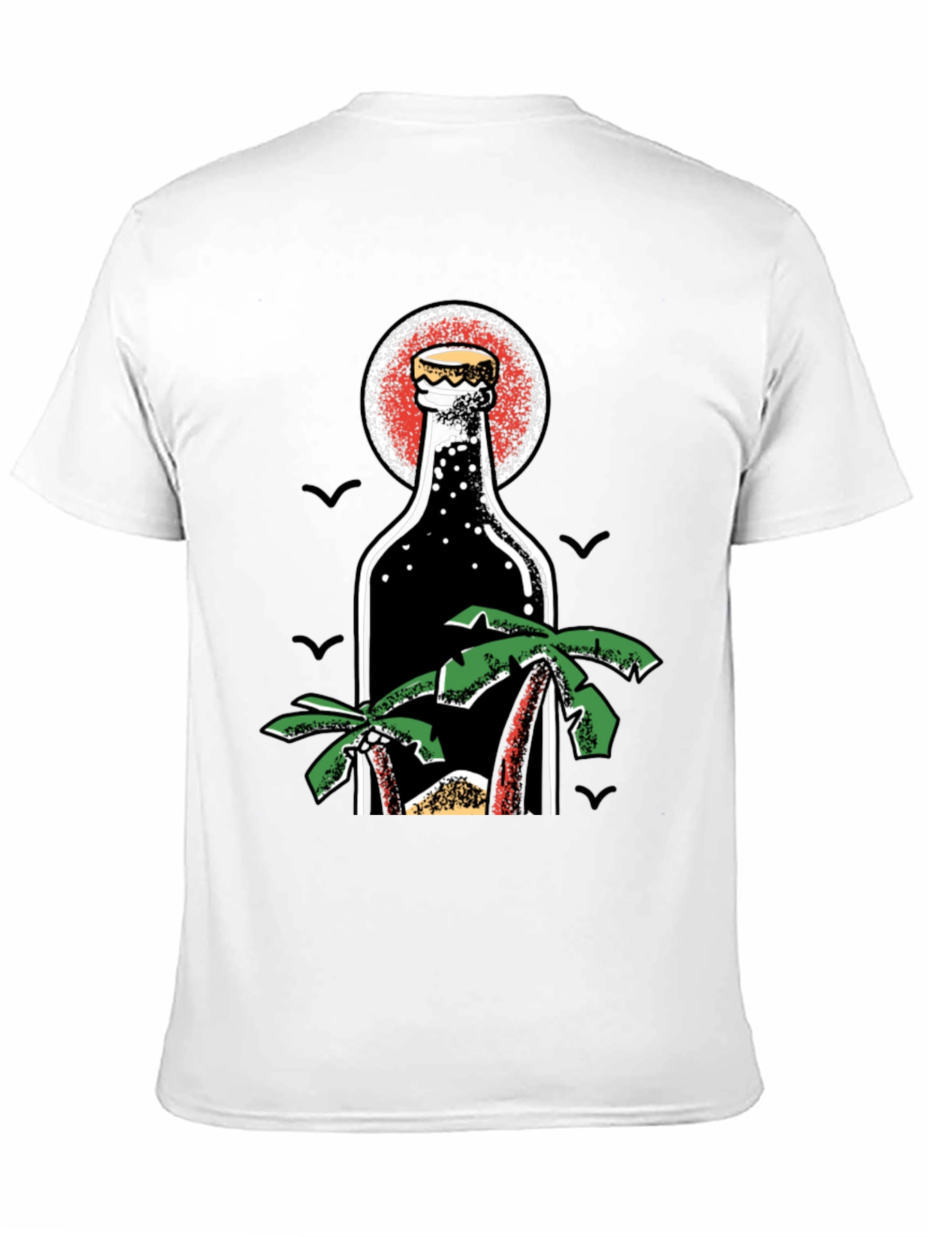 Tropical Beer Bottle Graphic T-Shirt