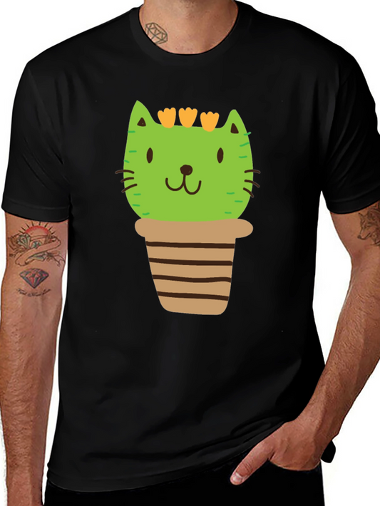 Cactus Cat T-Shirt - Plant Lover Tee