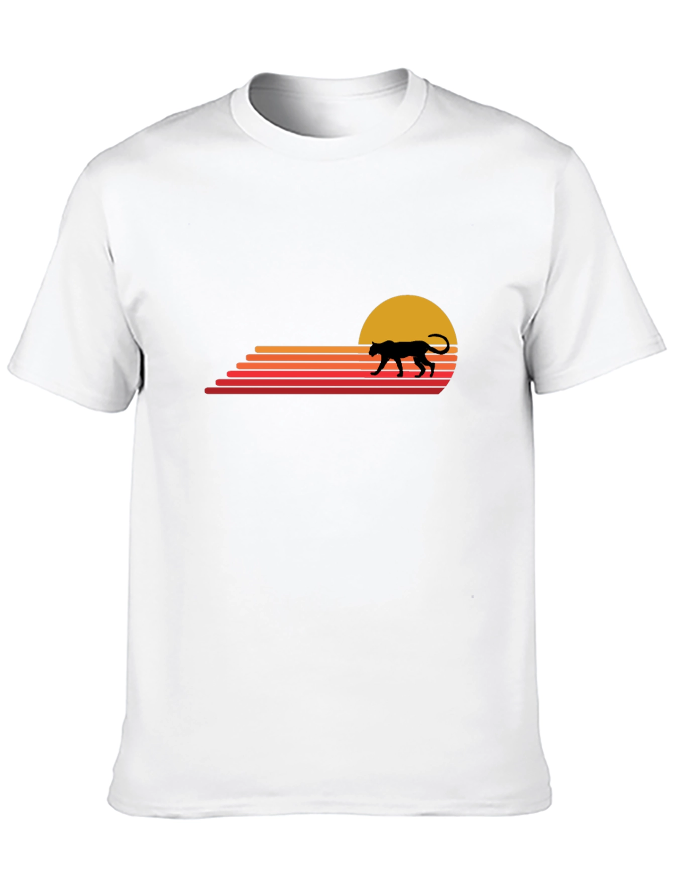 Retro Sunset Panther Graphic T-Shirt