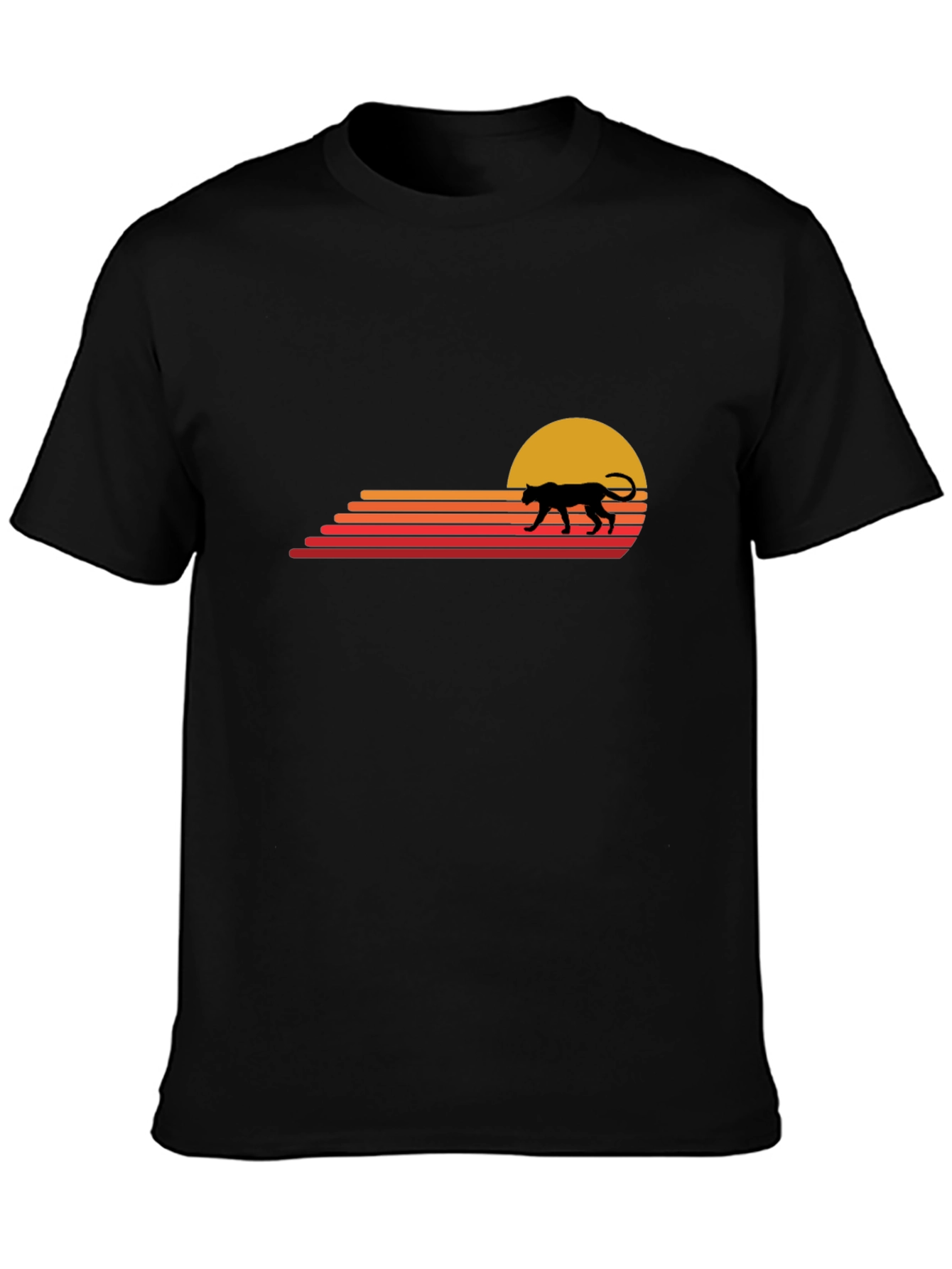 Retro Sunset Panther Graphic T-Shirt