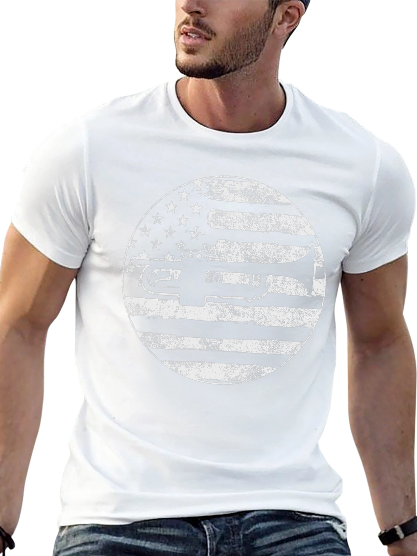 Trumpet American Flag Graphic Tee