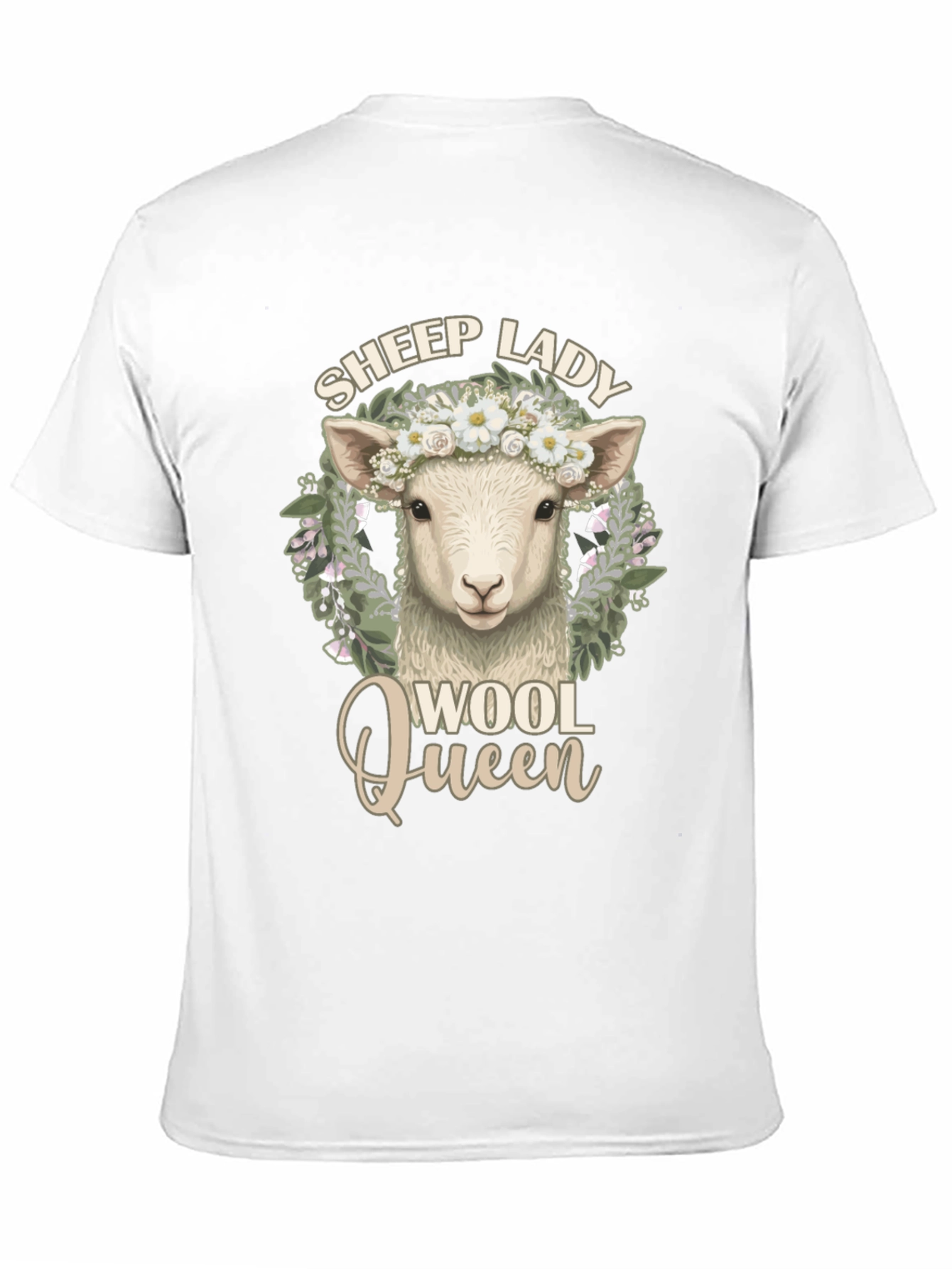 Sheep Lady Wool Queen Black Graphic Tee