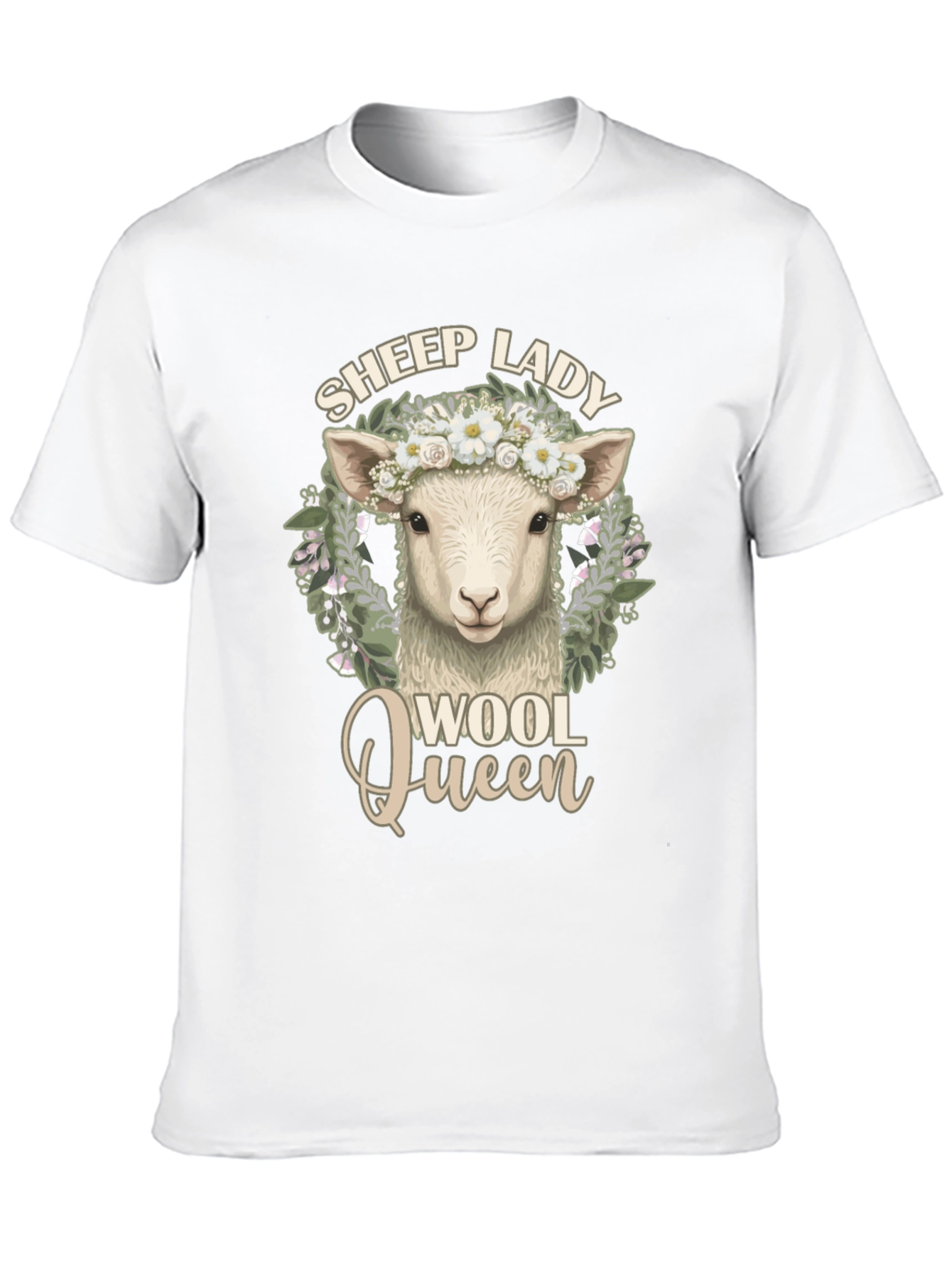 Sheep Lady Wool Queen Black Graphic Tee